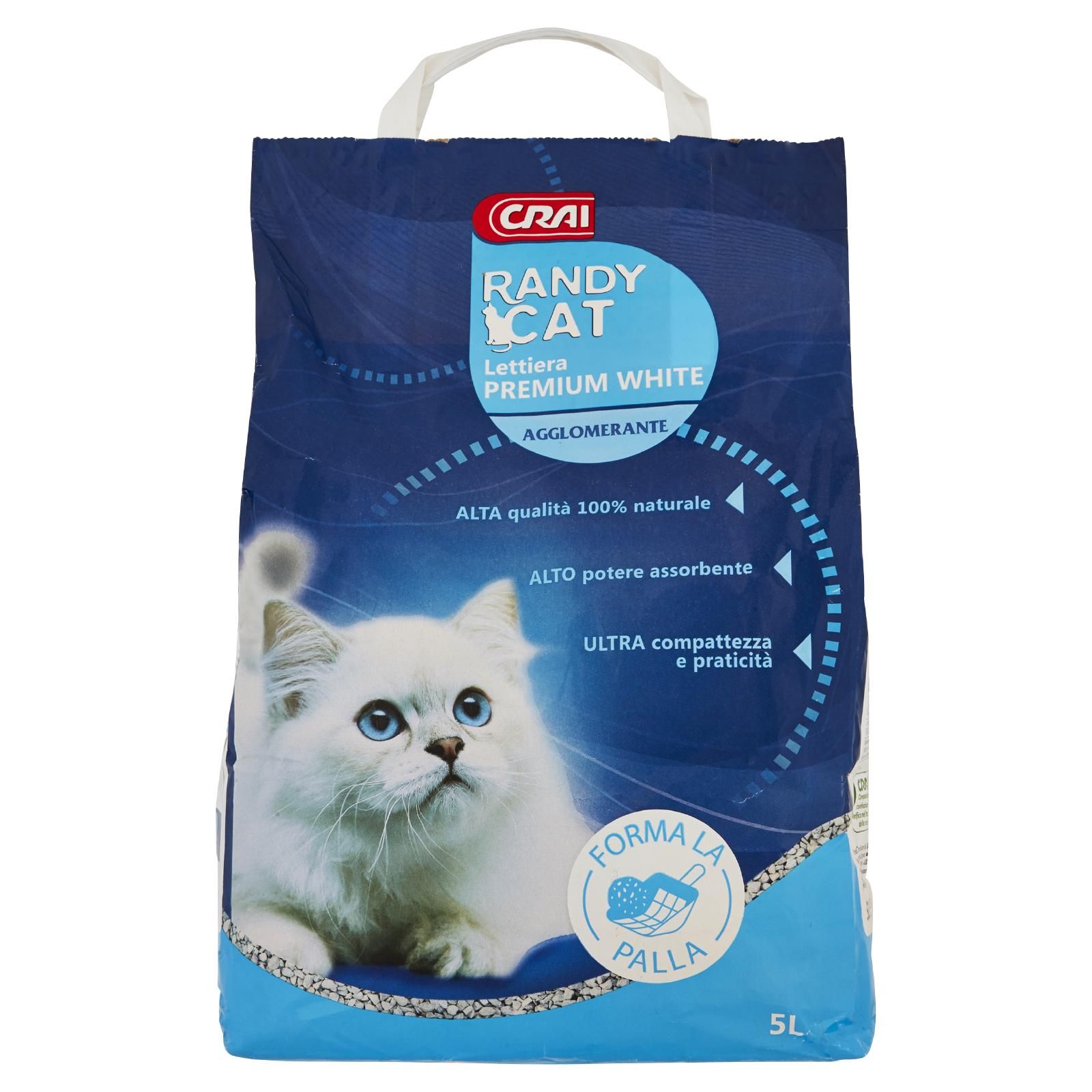 Crai Randy Cat Lettiera Premium White Agglomerante 5 L