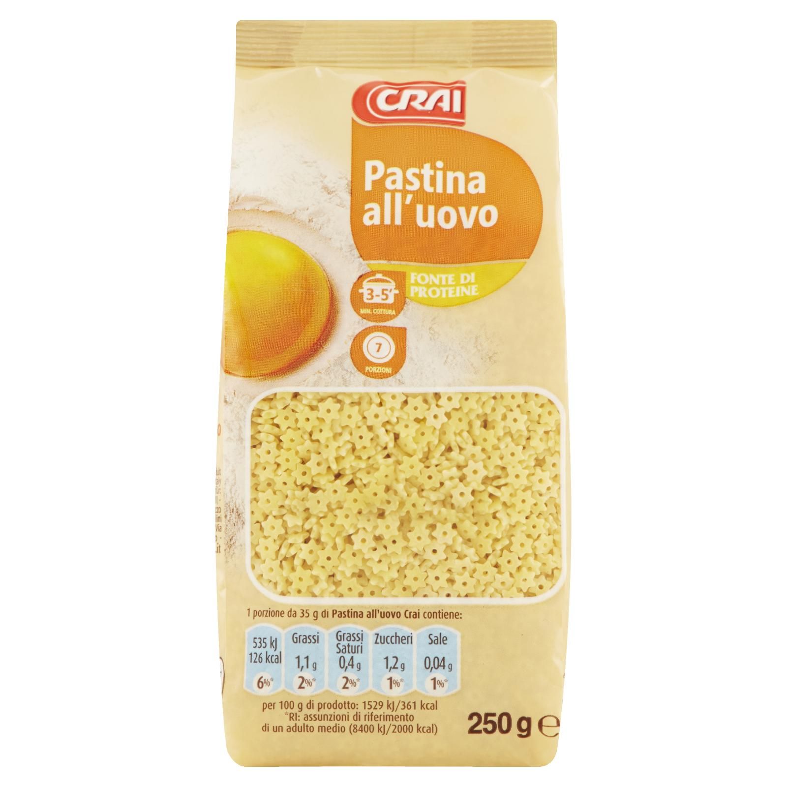 Crai Pastina all'uovo 22 Stelline 250 g