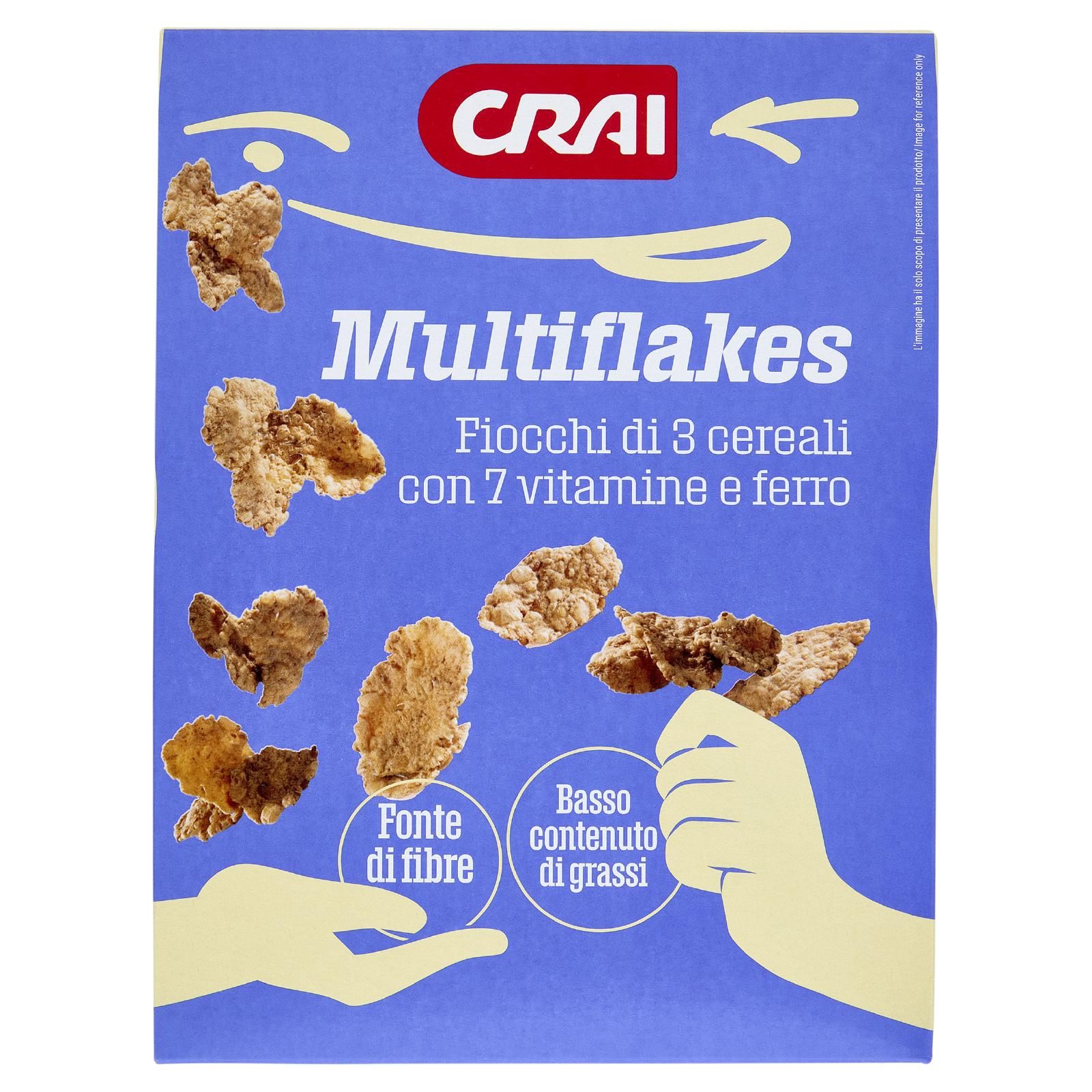 Crai Multiflakes Fiocchi di 3 cereali con 7 vitamine e ferro 375 g