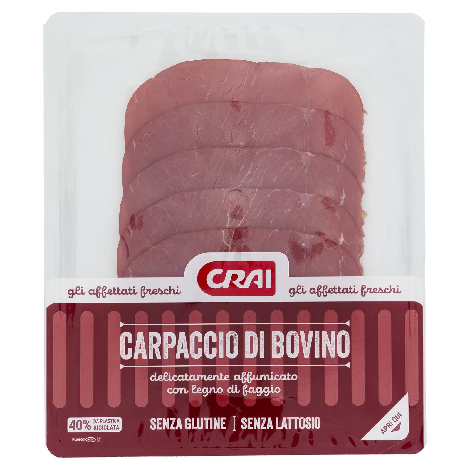 Crai Carpaccio di Bovino delicatamente affumicato con legno di faggio 80 g