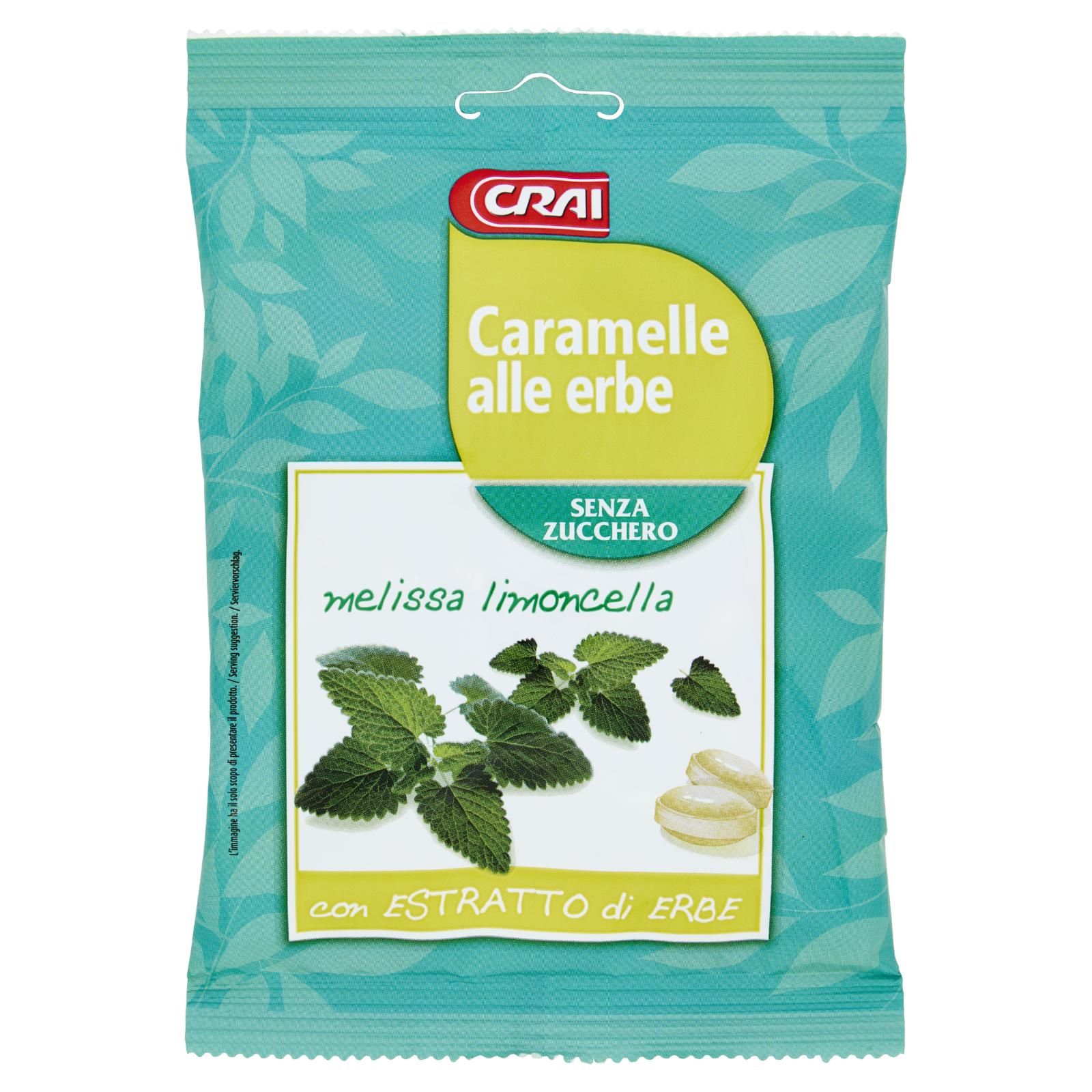 Crai Caramelle alle erbe melissa limoncella Senza Zucchero 70 g
