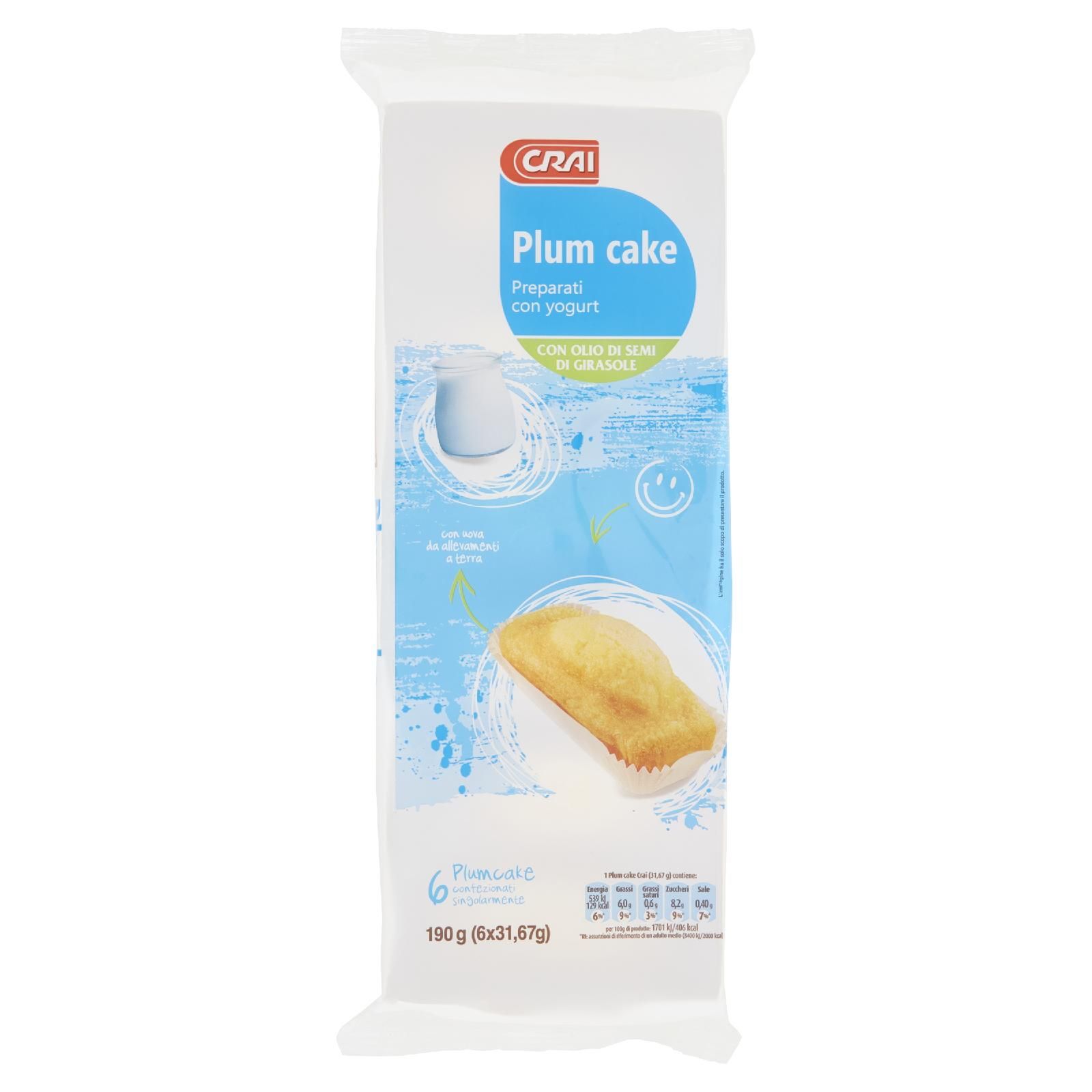 merendine crai plumcake yogurt grammi 198