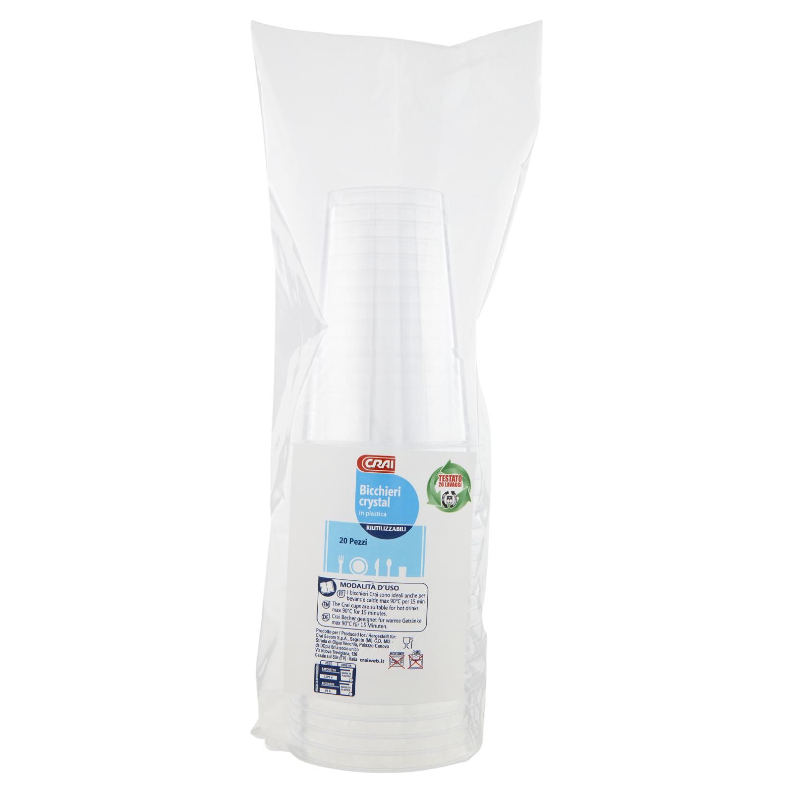 Crai Bicchieri crystal in plastica Riutilizzabili 20 pz