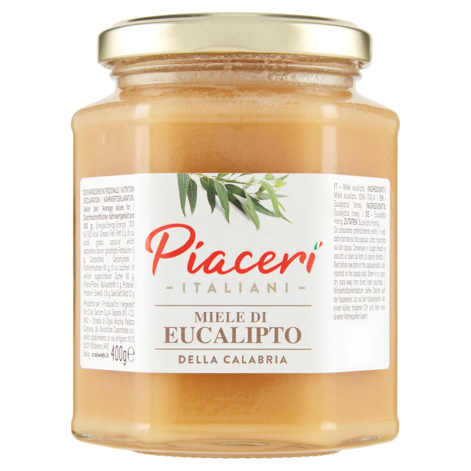 Piaceri Italiani Miele Di Eucalipto Della Calabria 400 g
