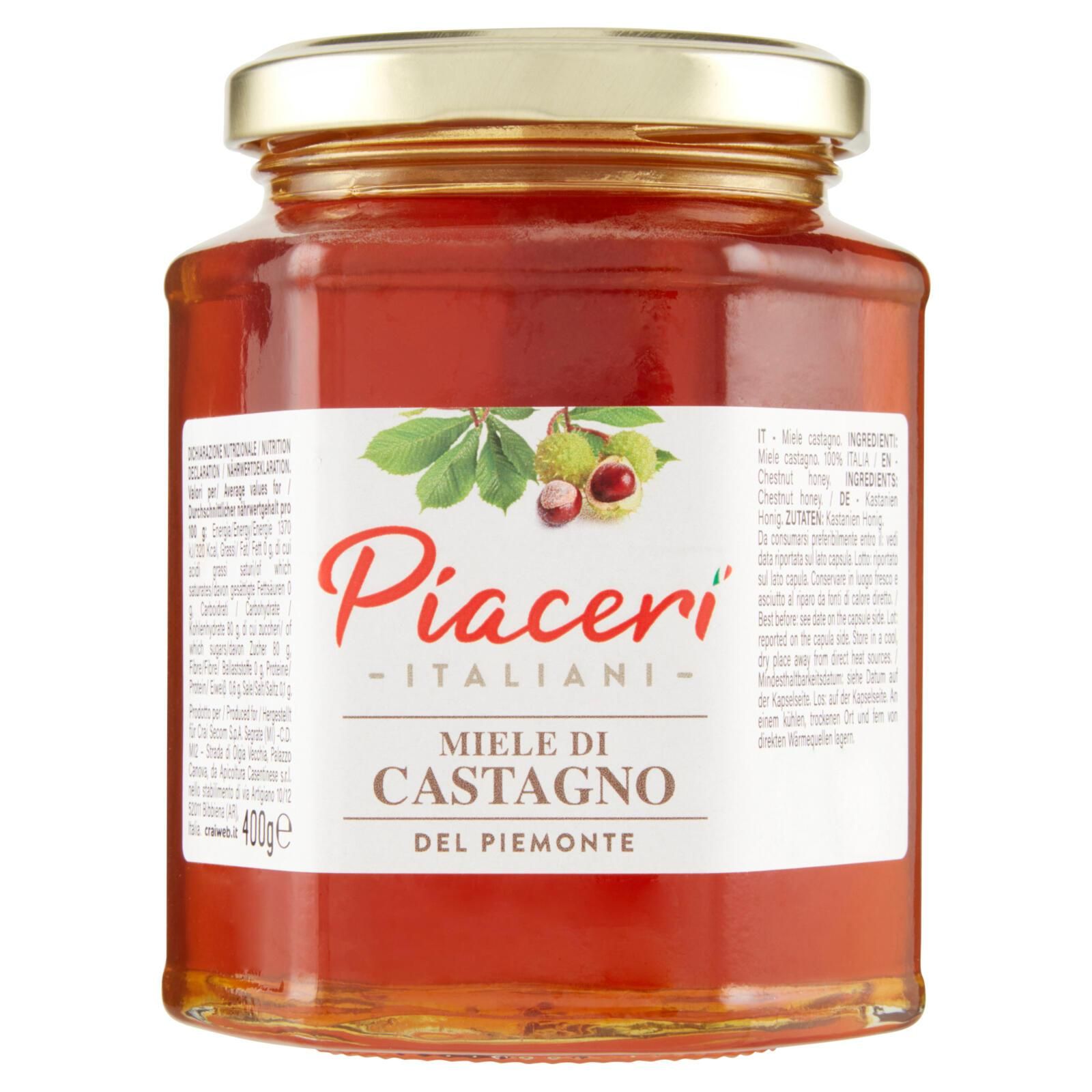 Piaceri Italiani Miele Di Castagno Del Piemonte 400 g