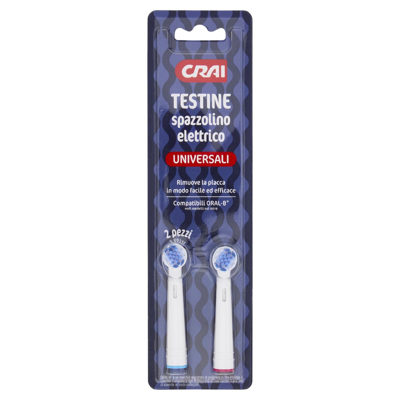 Crai Testine spazzolino elettrico Universali Compatibili Oral-B 2 pz
