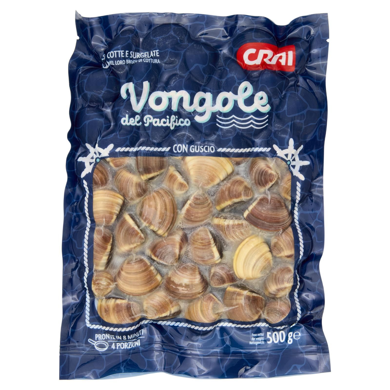 Crai Vongole del Pacifico Cotte e Surgelate 500 g