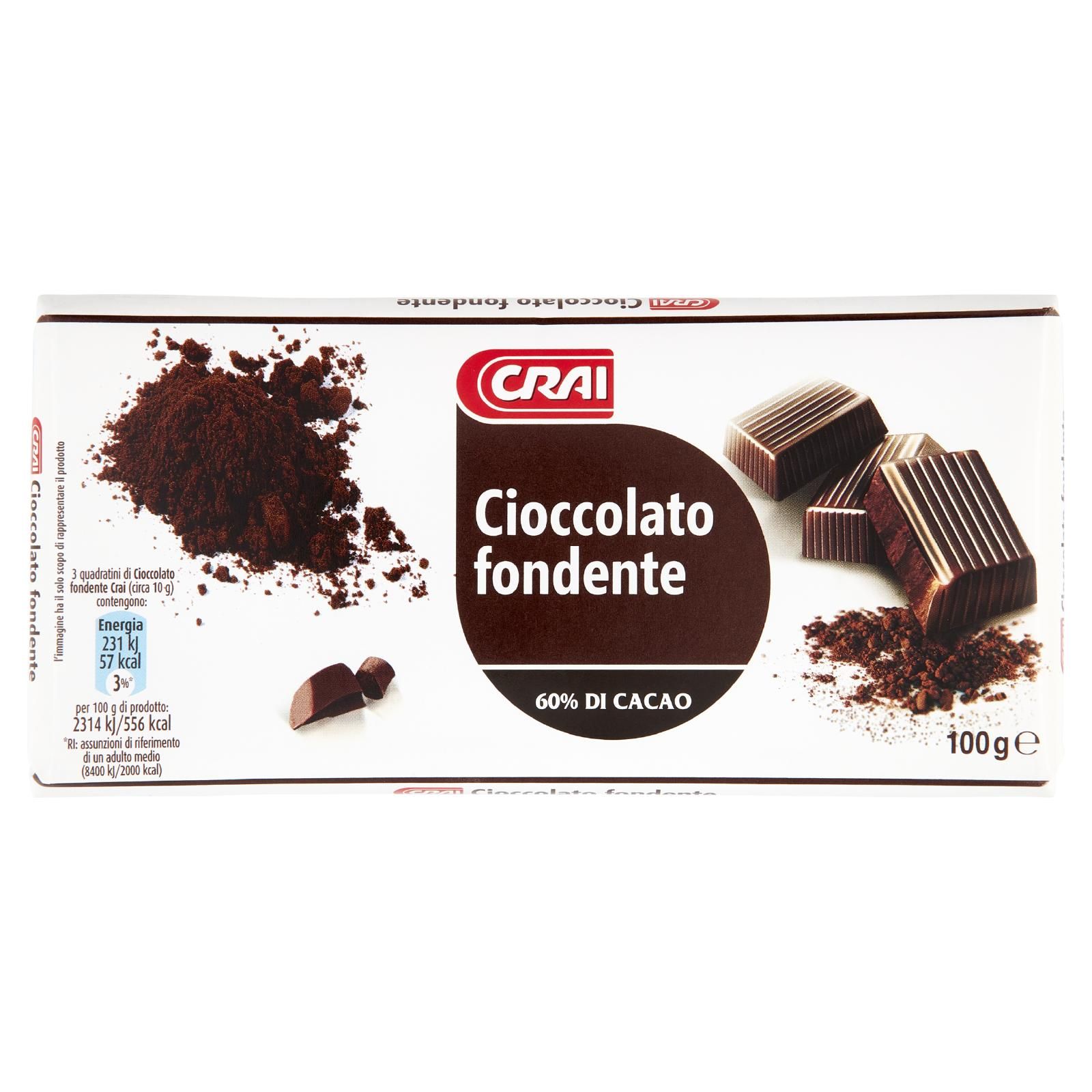 Crai Cioccolato fondente 60% di Cacao 100 g