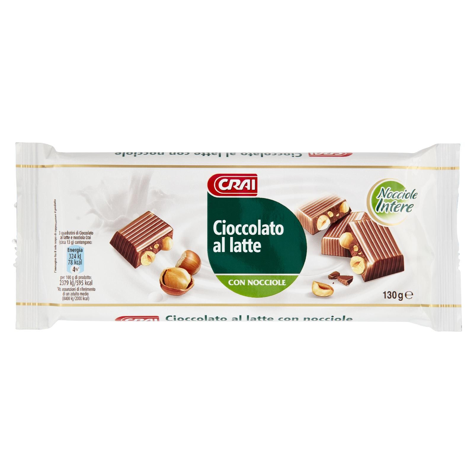 Crai Cioccolato al Latte con Nocciole 130 g
