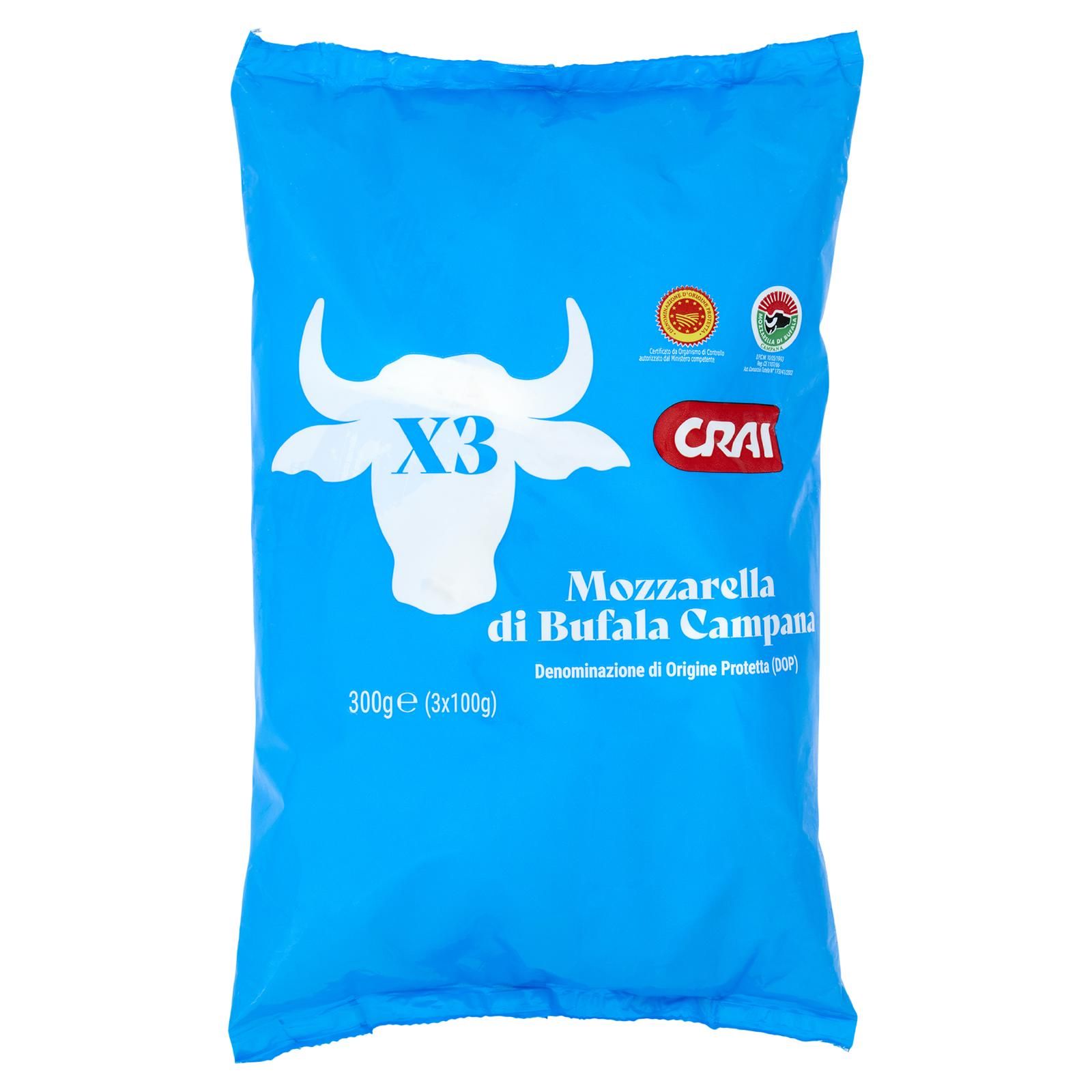 Crai Mozzarella di Bufala Campana DOP 3 x 100 g