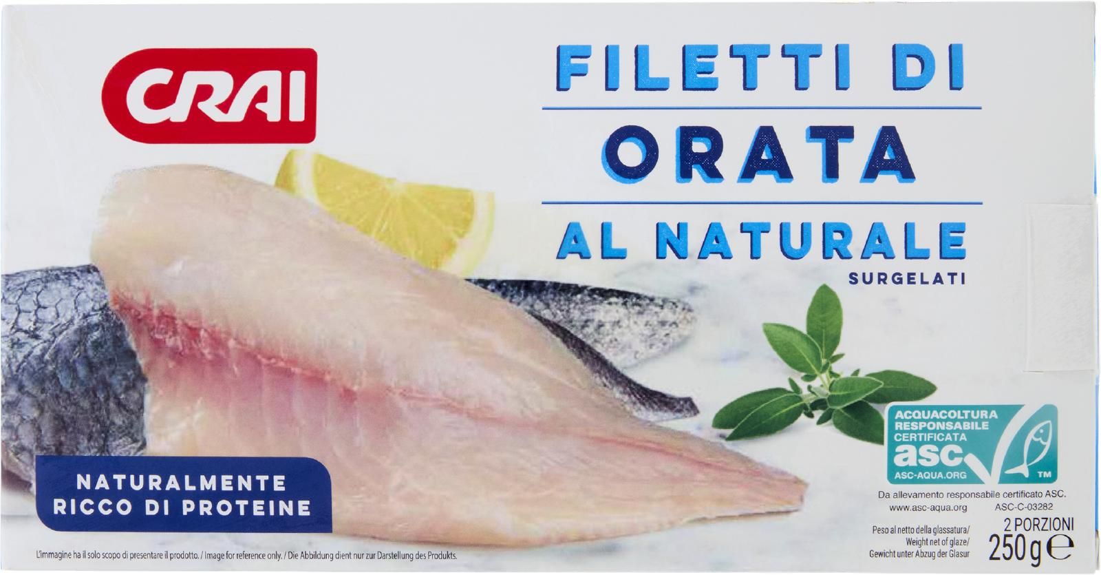 Crai Filetti di Orata al Naturale Surgelati 250 g