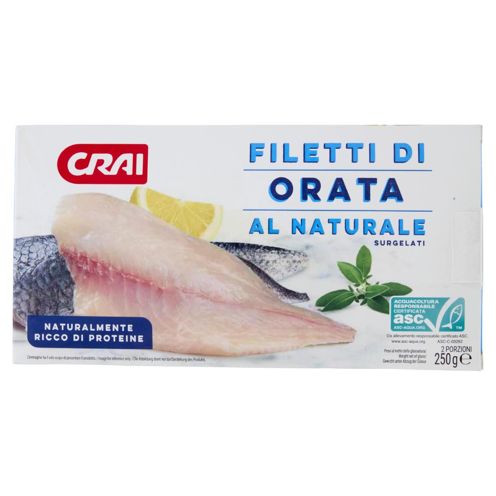 Crai Filetti di Orata al Naturale Surgelati 250 g