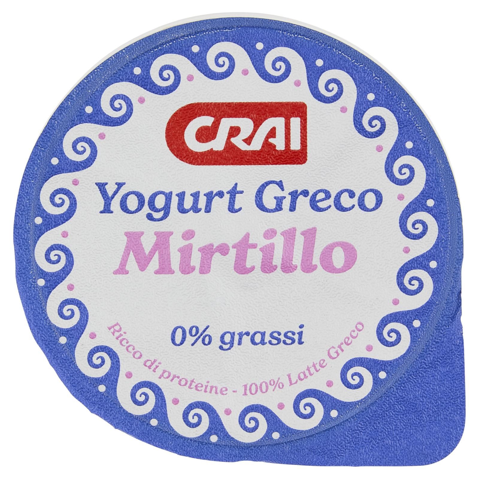 Crai Yogurt Greco Mirtillo 0% grassi 150 g