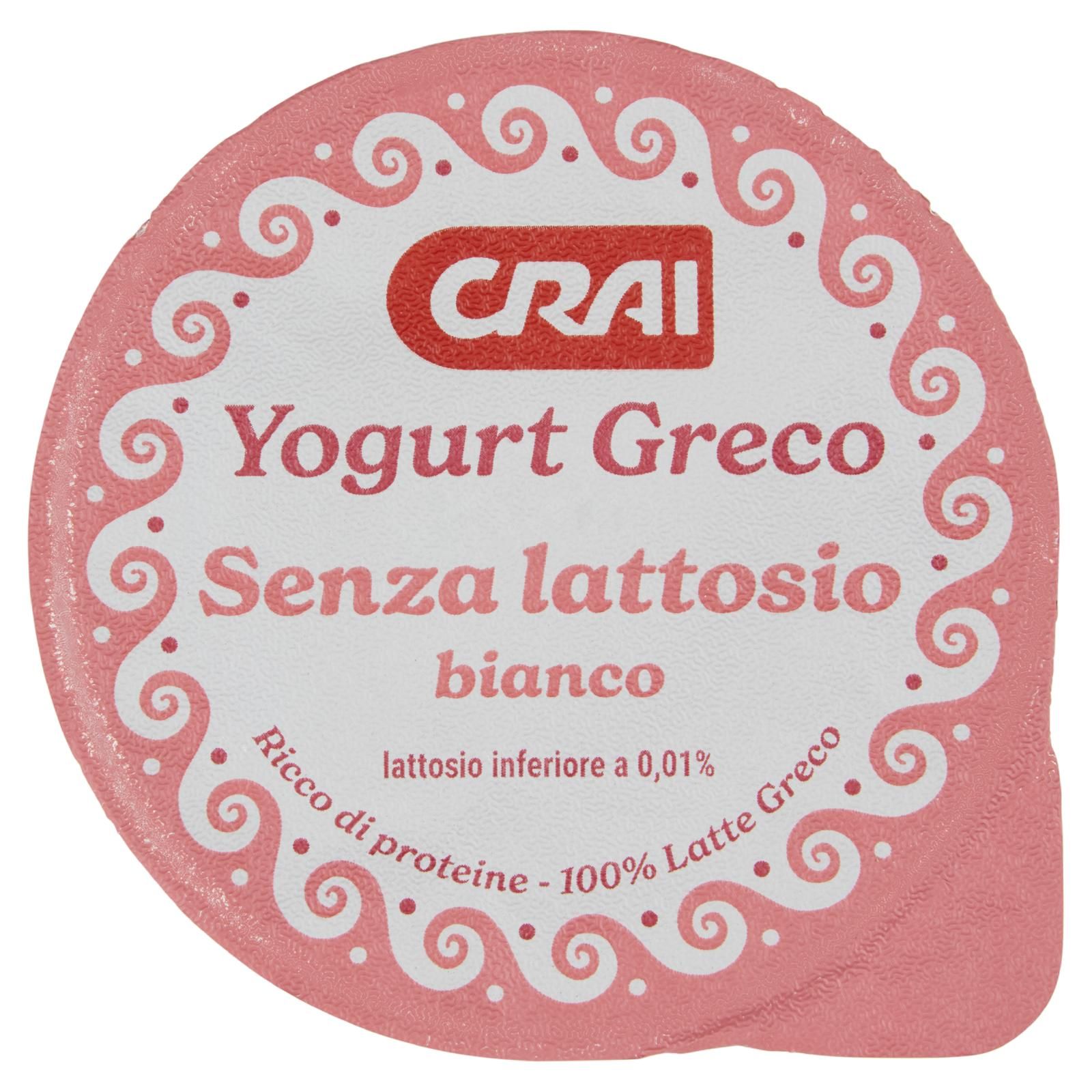Crai Yogurt Greco Senza lattosio bianco 150 g