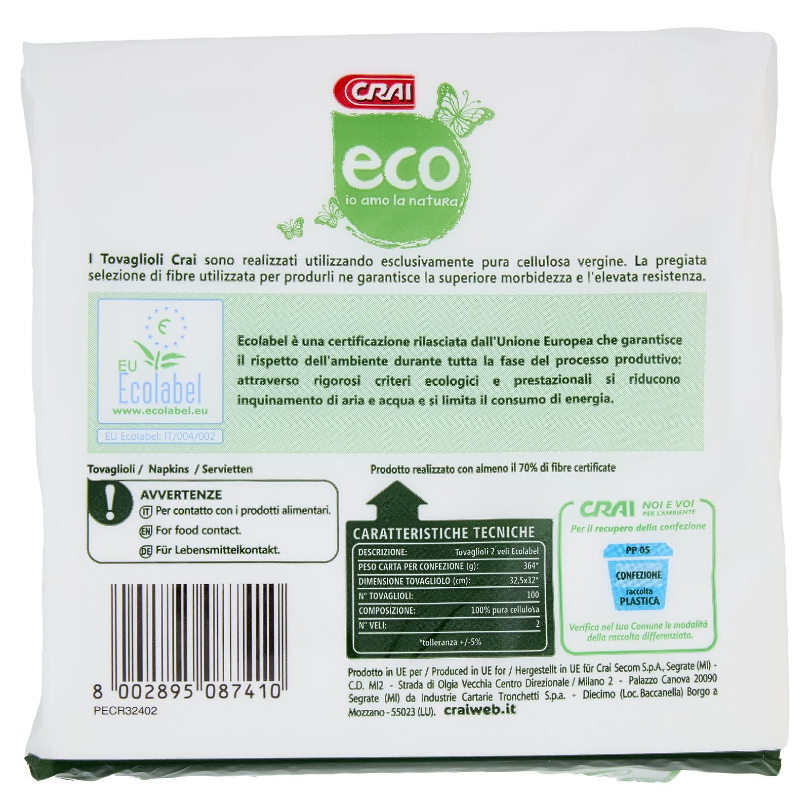 Crai eco Tovaglioli 2 Veli 100 pz