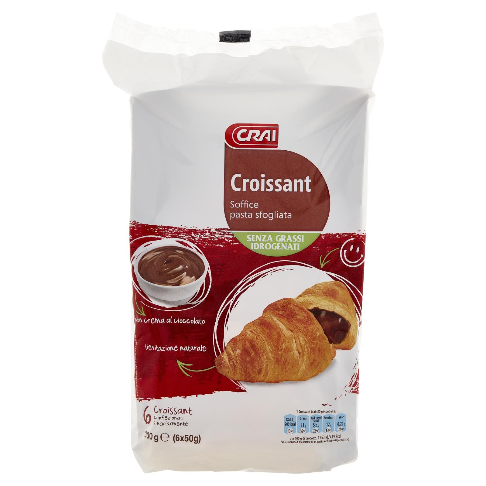 Crai Croissant con crema al cioccolato 6 x 50 g