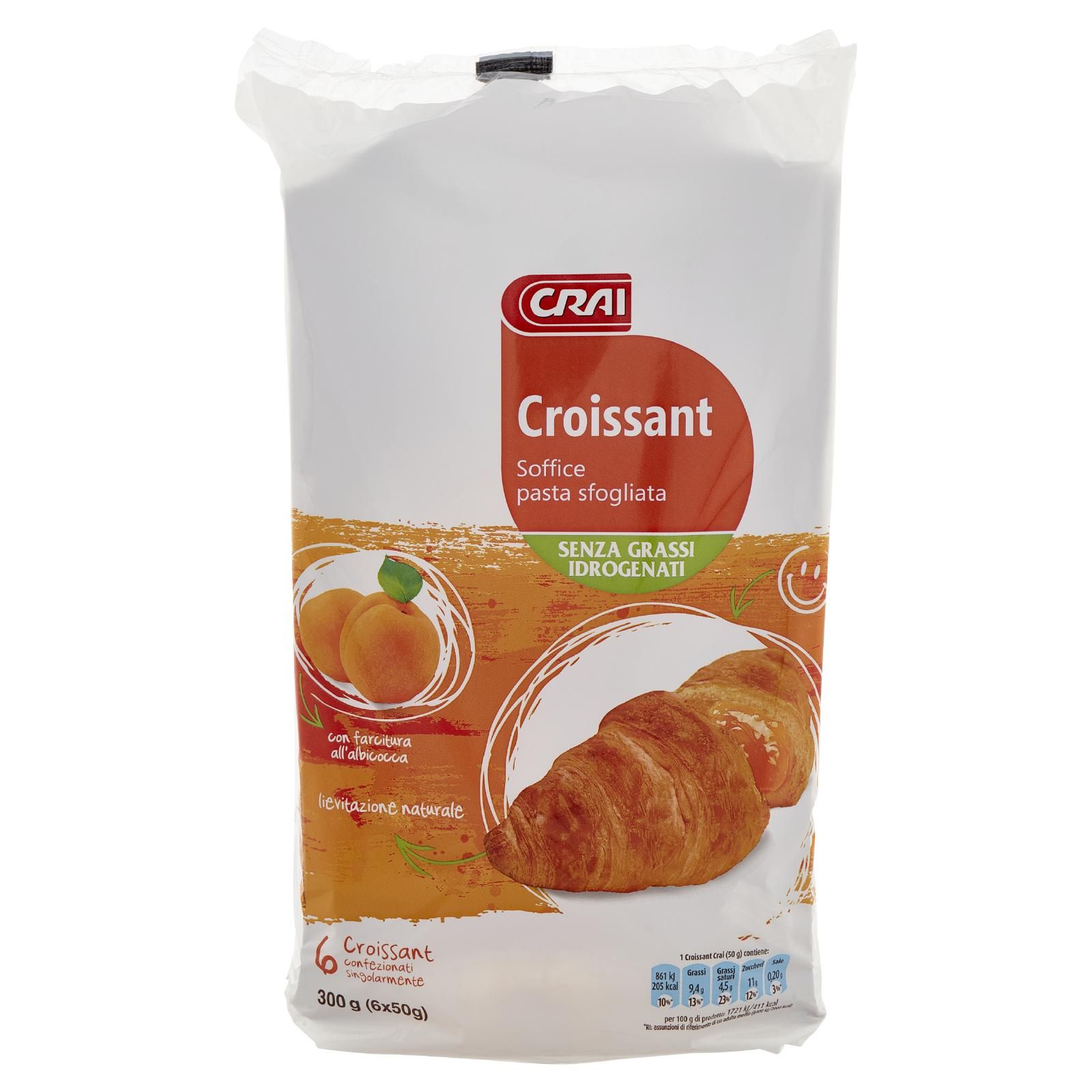 Crai Croissant con farcitura all'albicocca 6 x 50 g