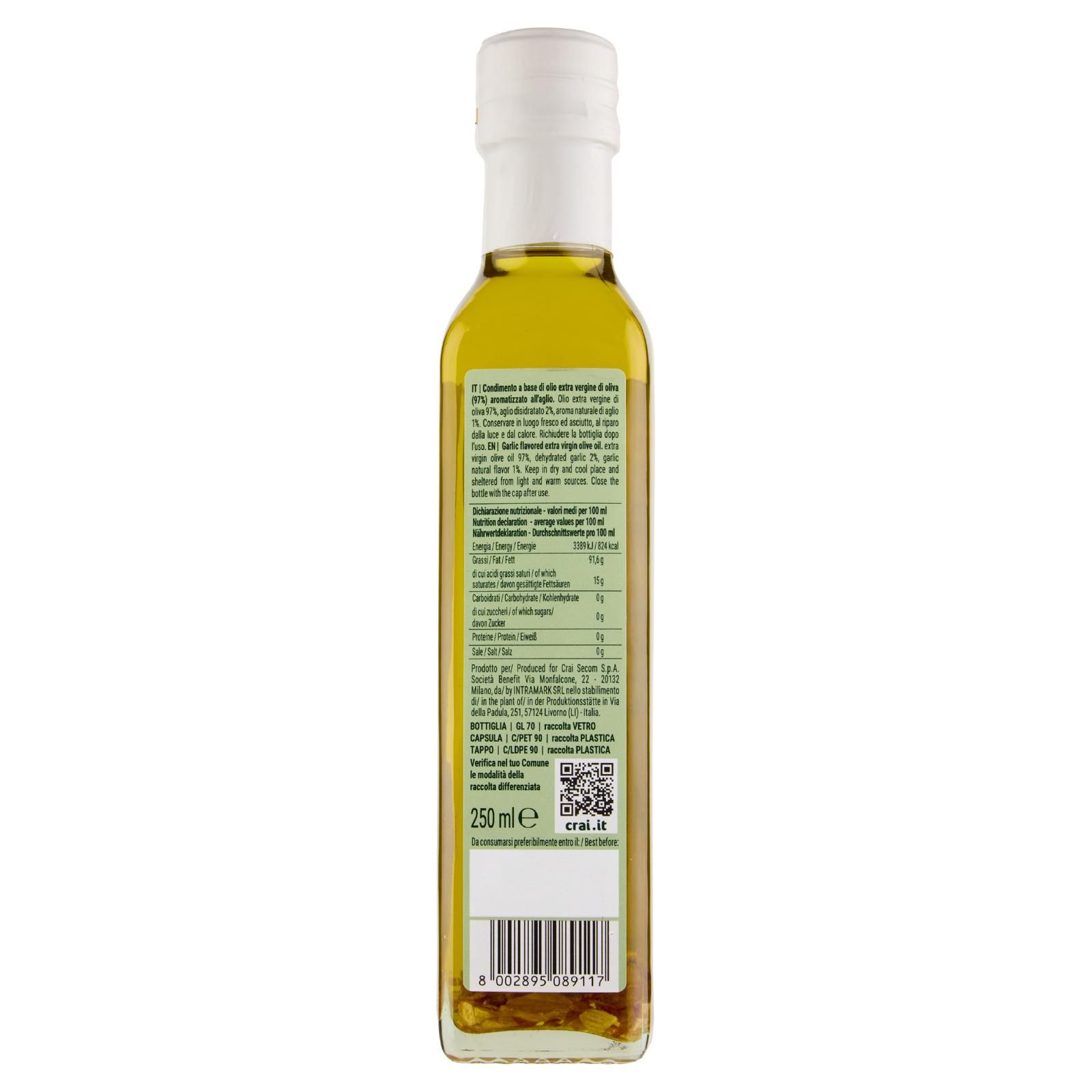 Crai Condimento Aromatizzato all'Aglio a Base di Olio extra vergine di oliva 250 ml