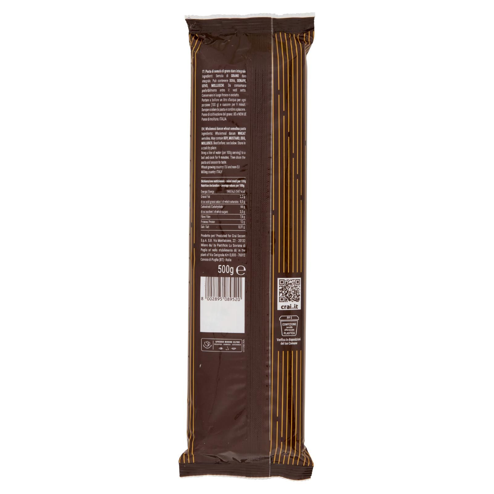 Crai Spaghetti Integrali Trafilata al bronzo 500 g
