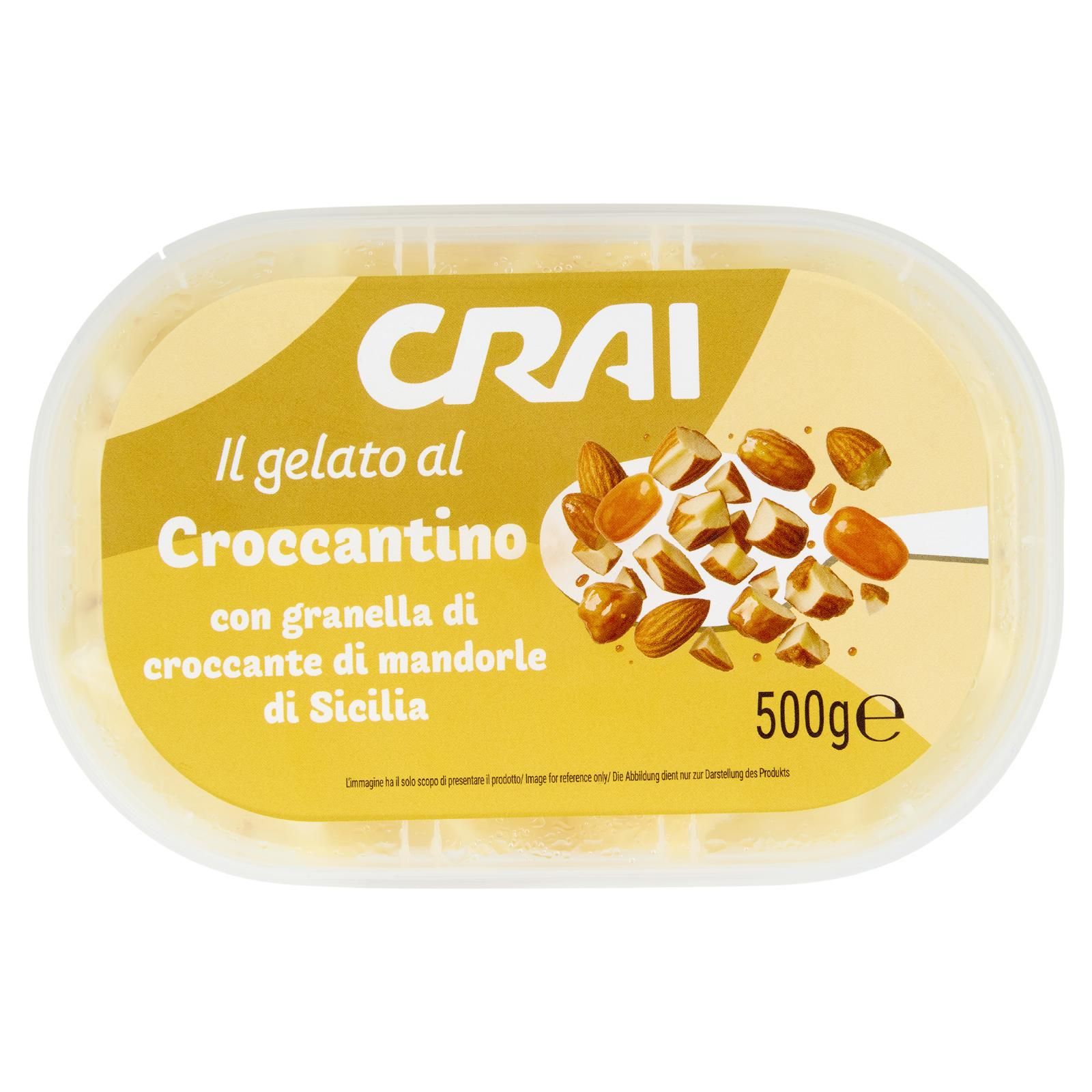 Crai Il gelato al Croccantino con granella di croccante di mandorle di Sicilia 500 g