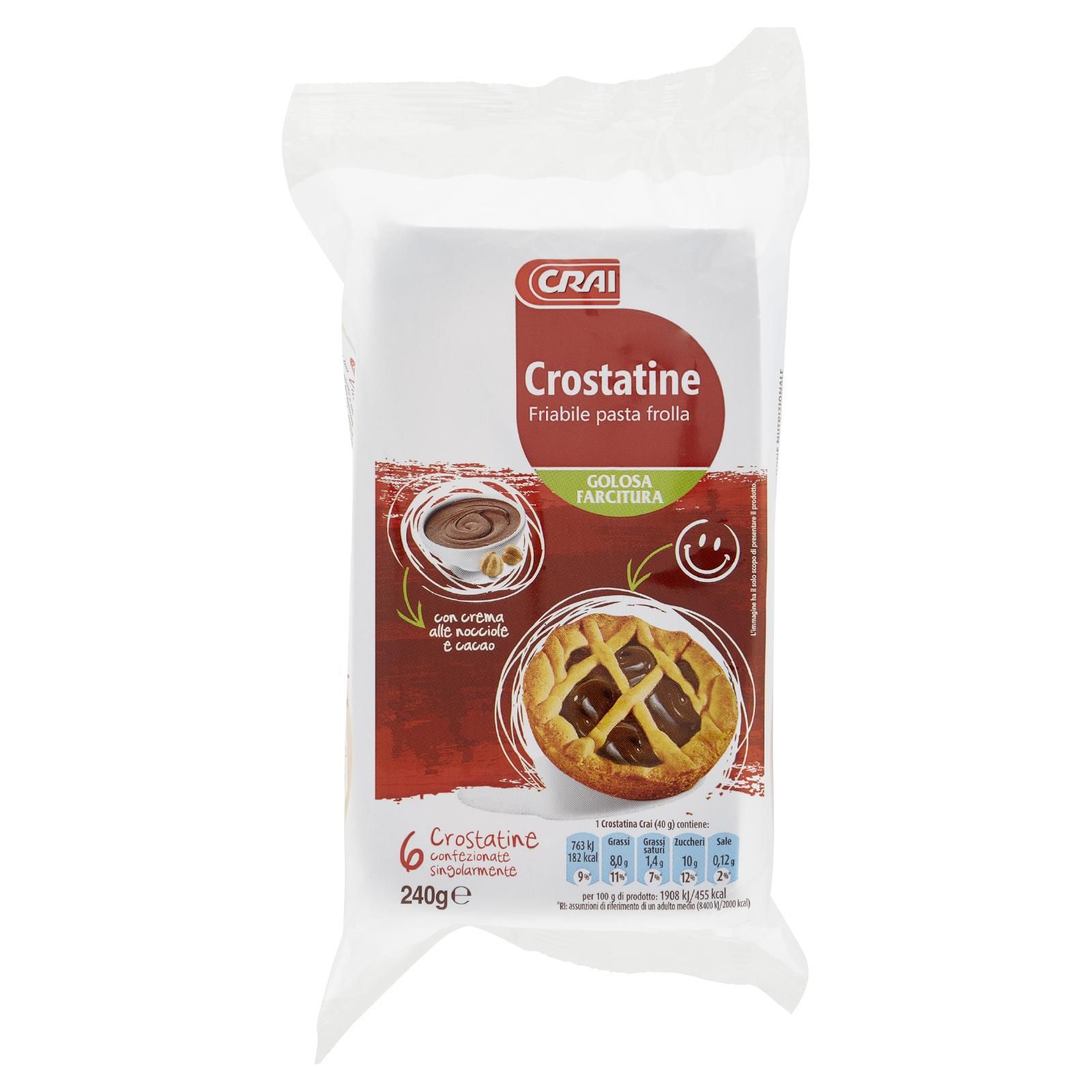 Crai Crostatine con crema alle nocciole e cacao 6 x 40 g