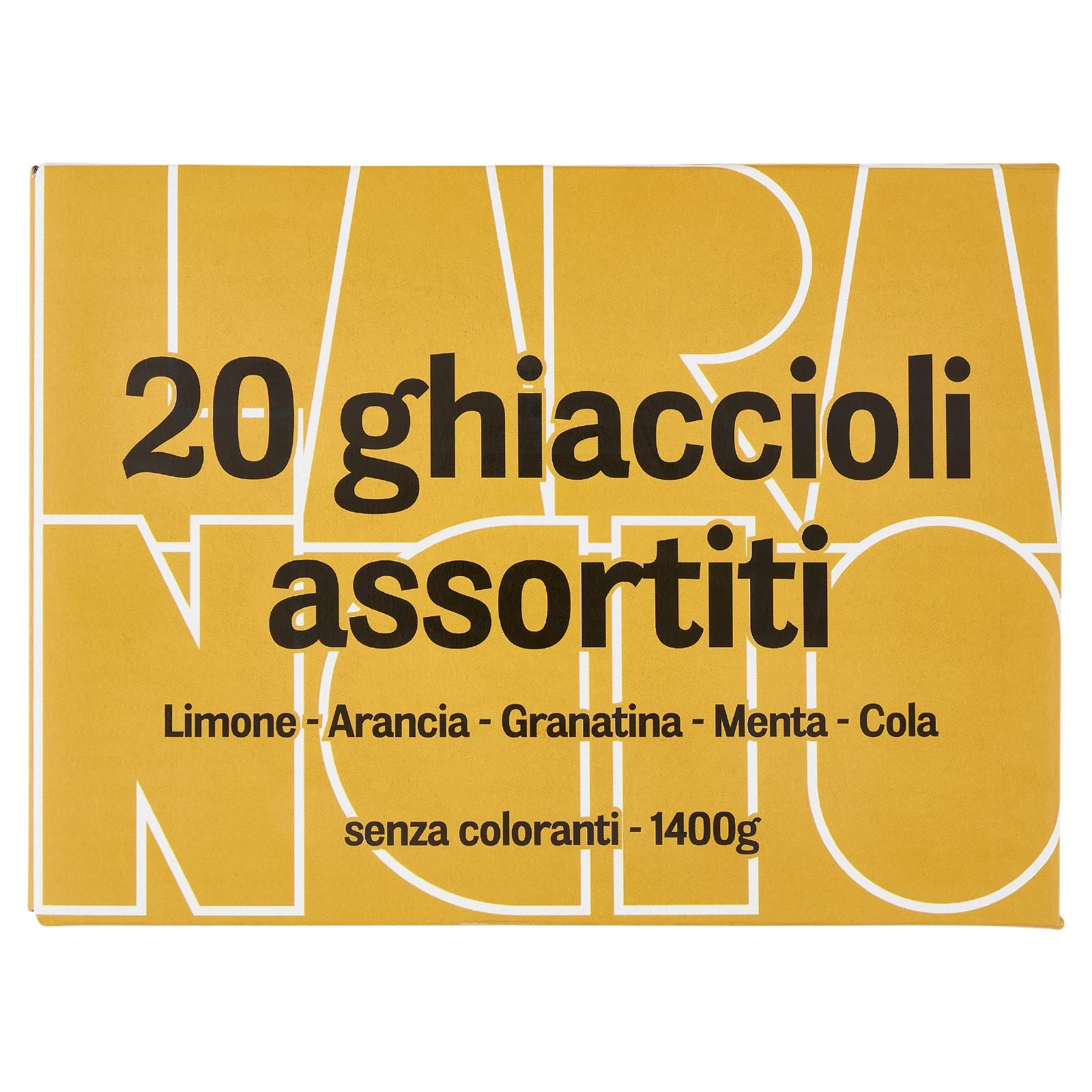 Larancio 20 ghiaccioli assortiti Limone - Arancia - Granatina - Menta - Cola 1400 g