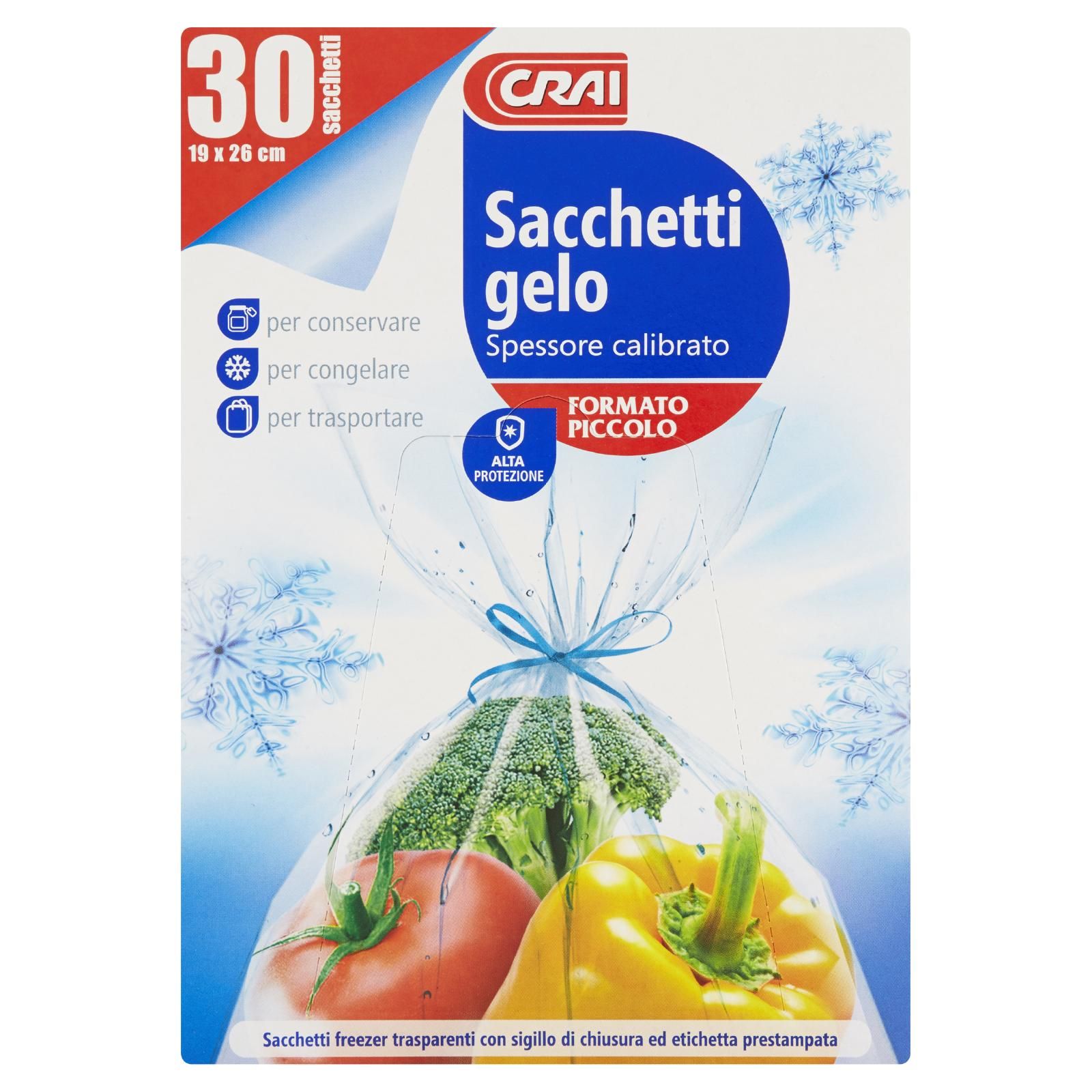 Crai Sacchetti gelo Spessore calibrato Formato Piccolo 19 x 26 cm 30 pz