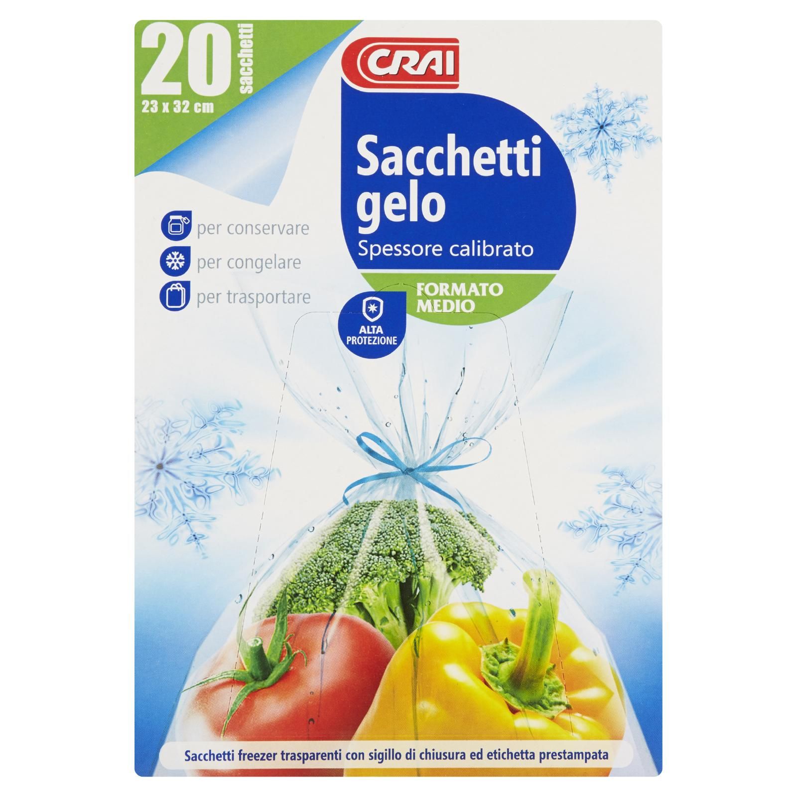 Crai Sacchetti gelo Spessore calibrato Formato Medio 23 x 32 cm 20 pz