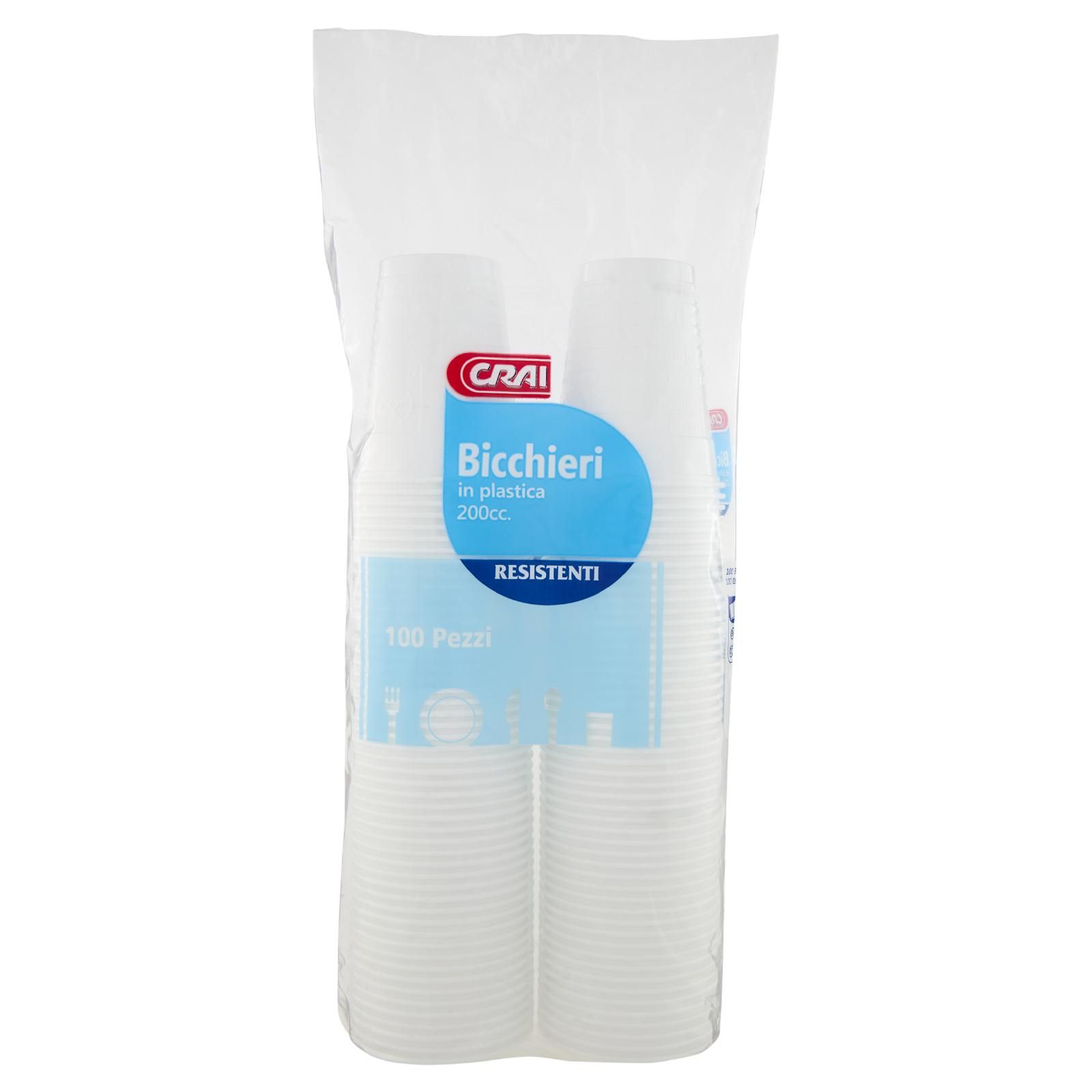 Crai Bicchieri in plastica 200cc. Resistenti 100 pz