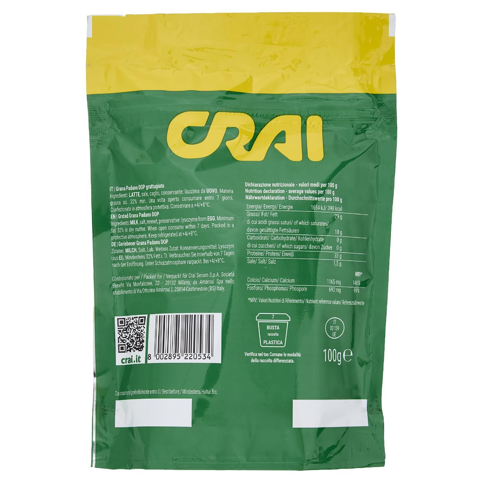 Crai  Grana Padano DOP Grattugiato 100 g