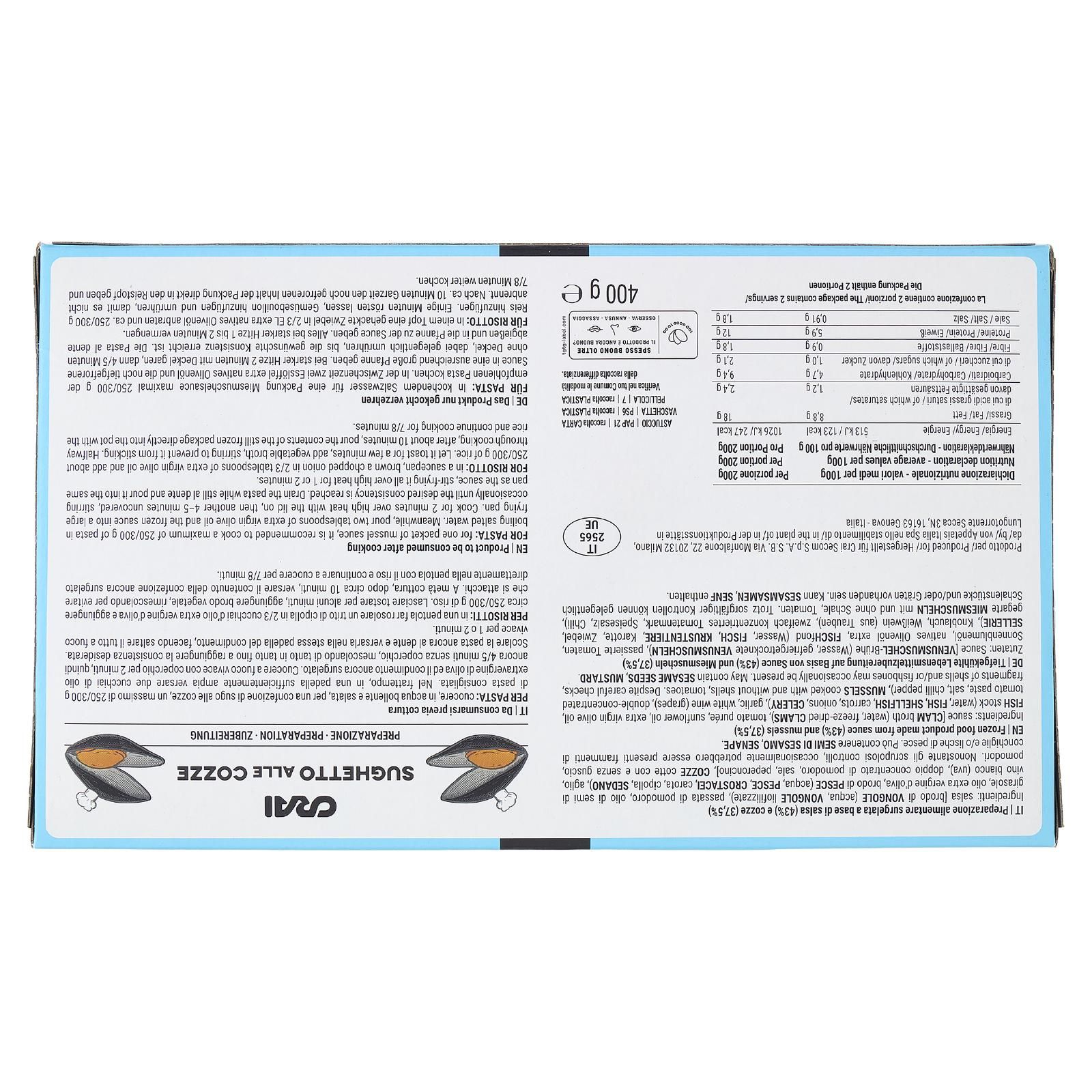 Crai Sughetto Alle Cozze Surgelato 400 g