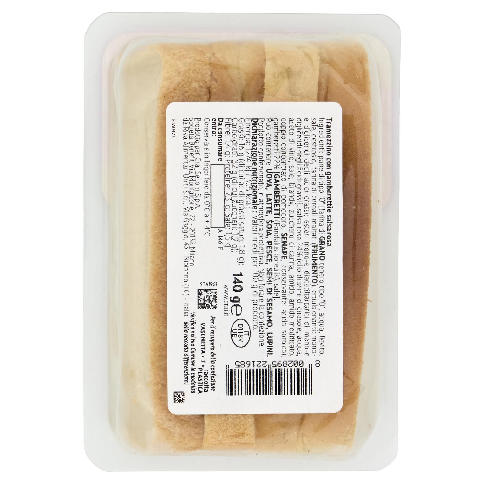 Crai Tramezzini Gamberetti e salsa rosa 140 g