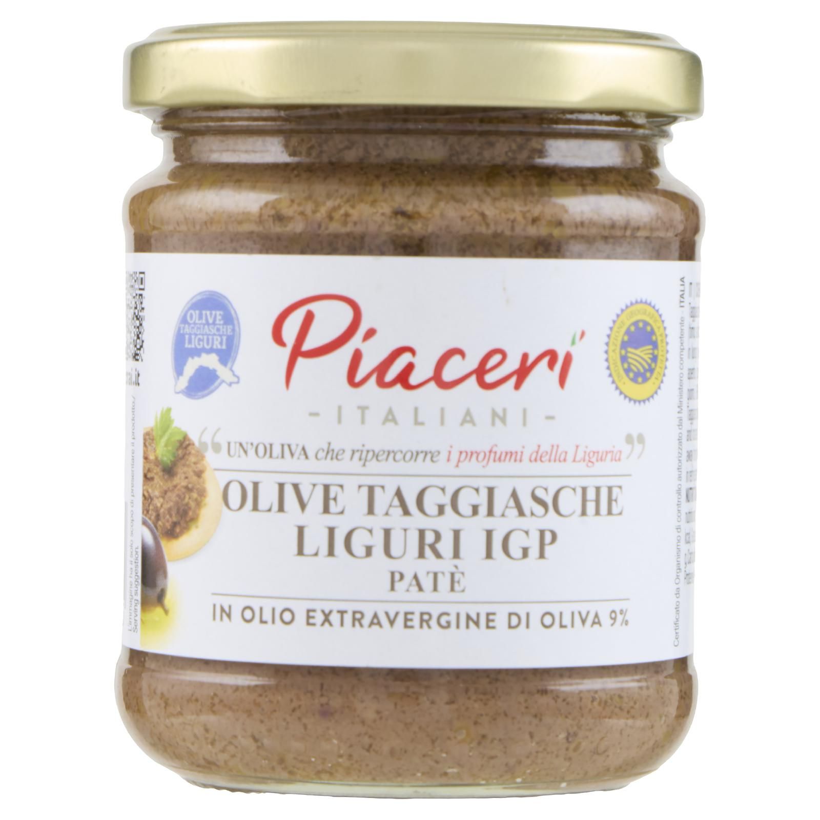 Piaceri Italiani Olive Taggiasche Liguri IGP Patè in Olio Extravergine di Oliva 180 g