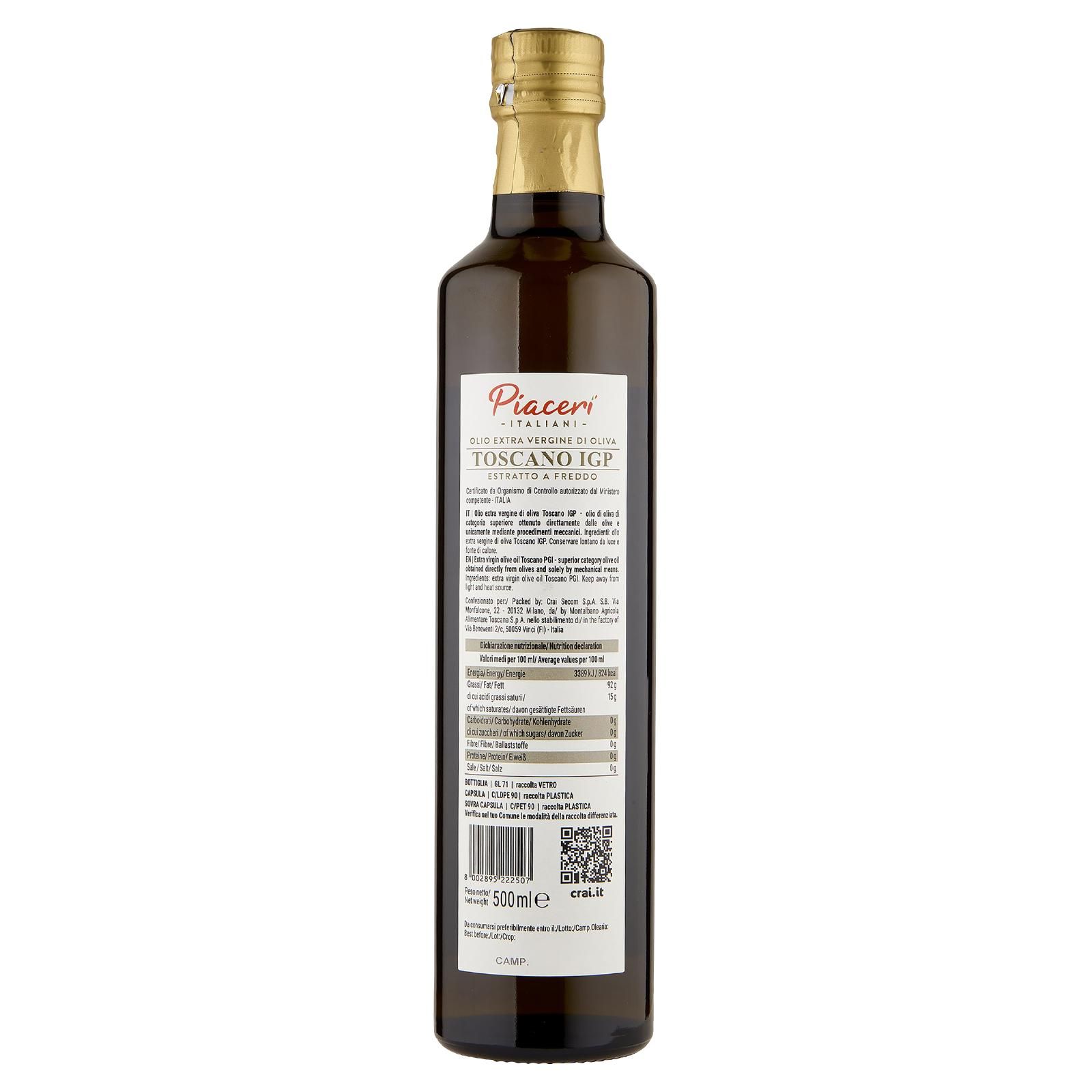 Piaceri Italiani Olio Extra Vergine di Oliva Toscano IGP 500 ml