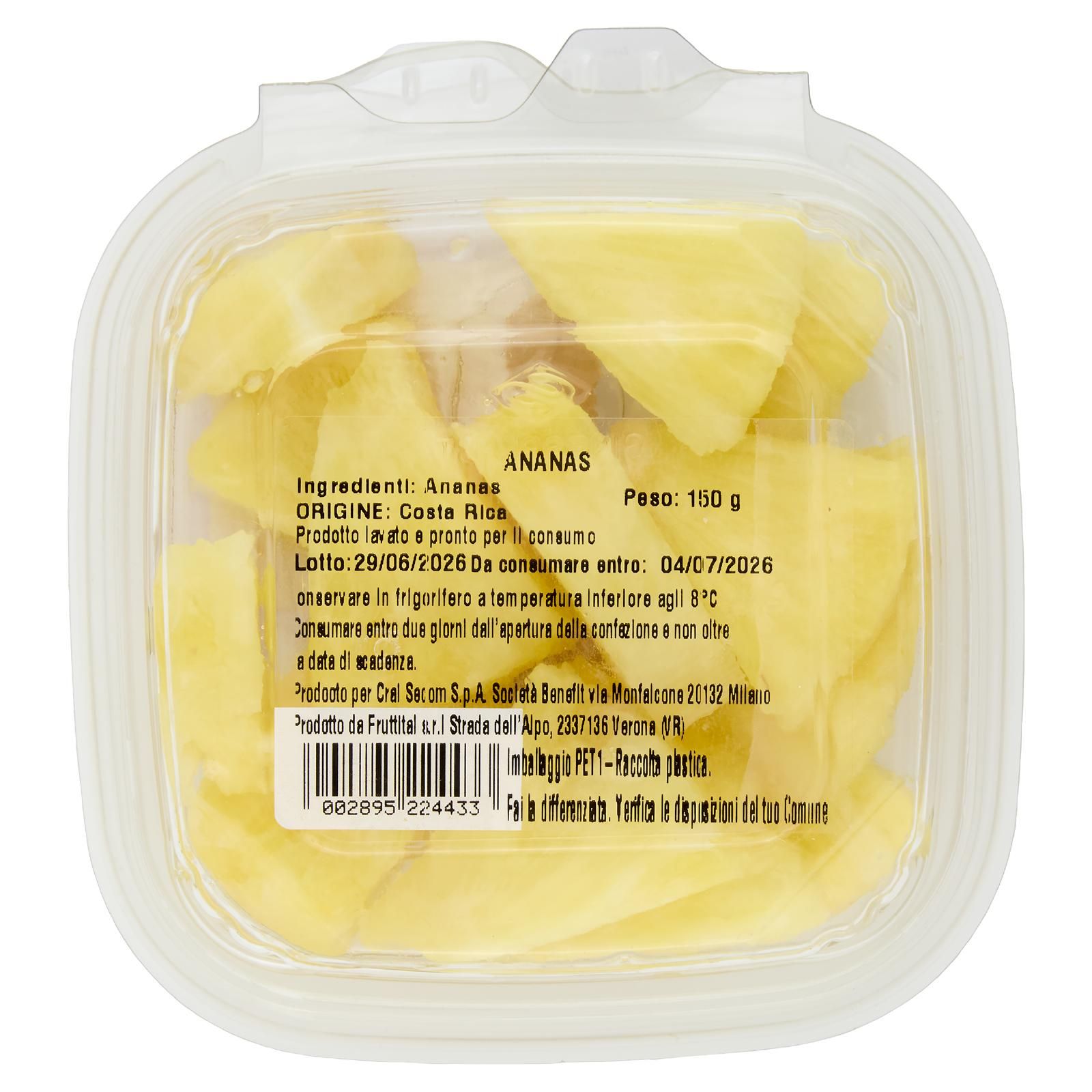 Crai frutta Ananas a cubetti 150 g