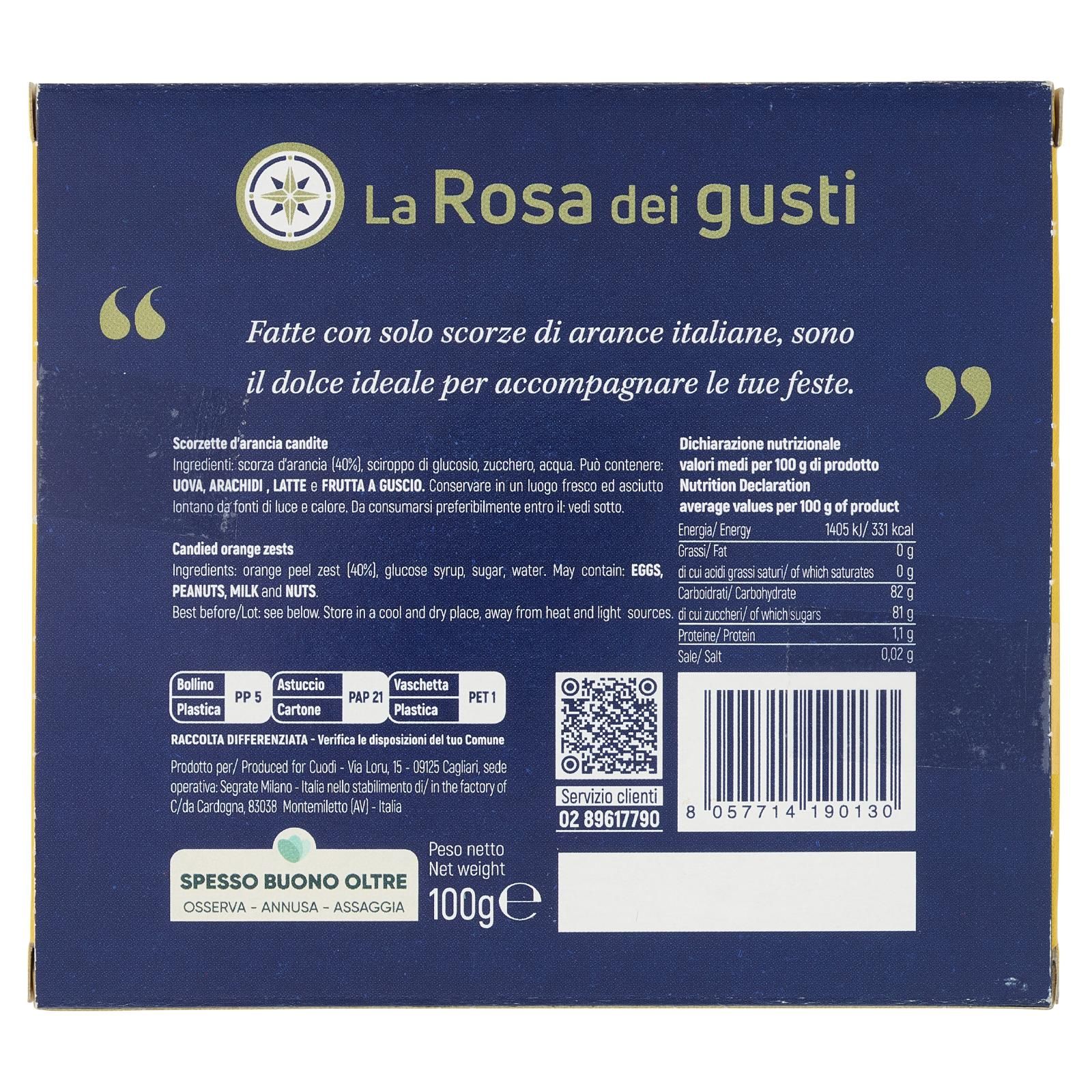La Rosa dei gusti Le scorzette d'arancia candite 100 g