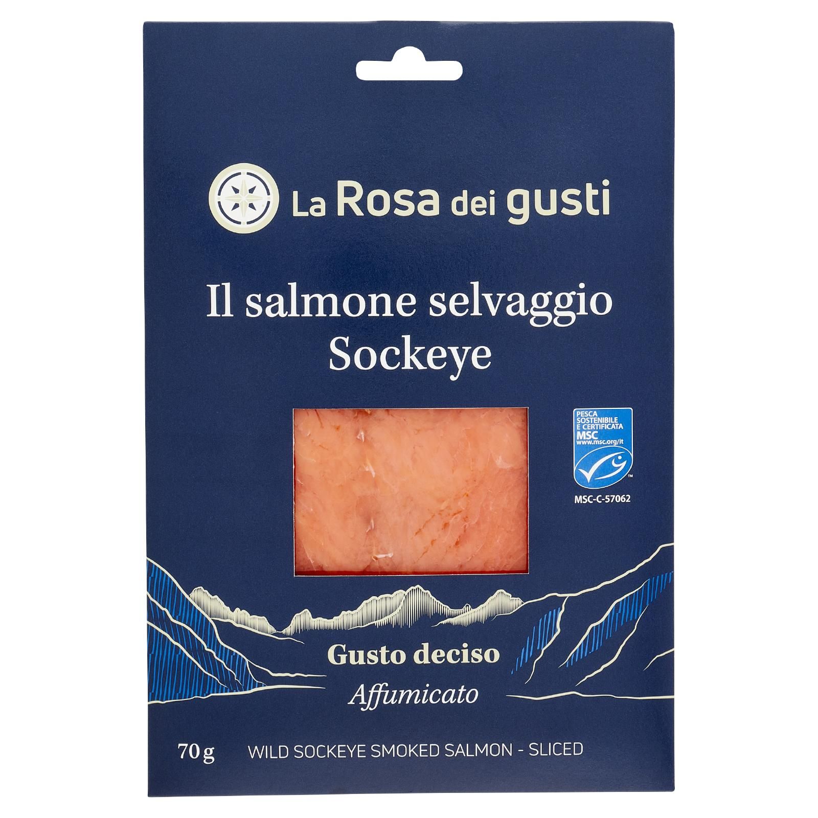 La Rosa dei gusti il salmone selvaggio Sockeye Affumicato 70 g