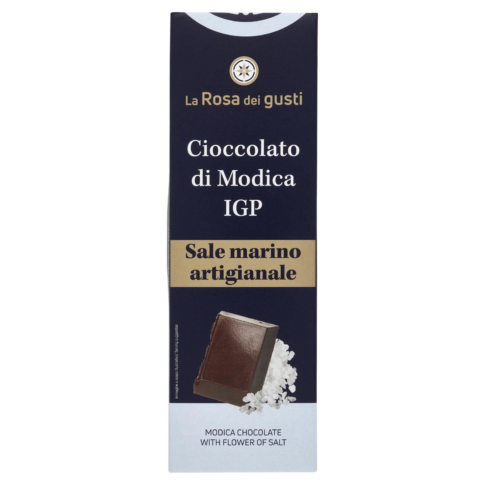 La Rosa dei gusti Cioccolato di Modica IGP Sale marino artigianale 80 g