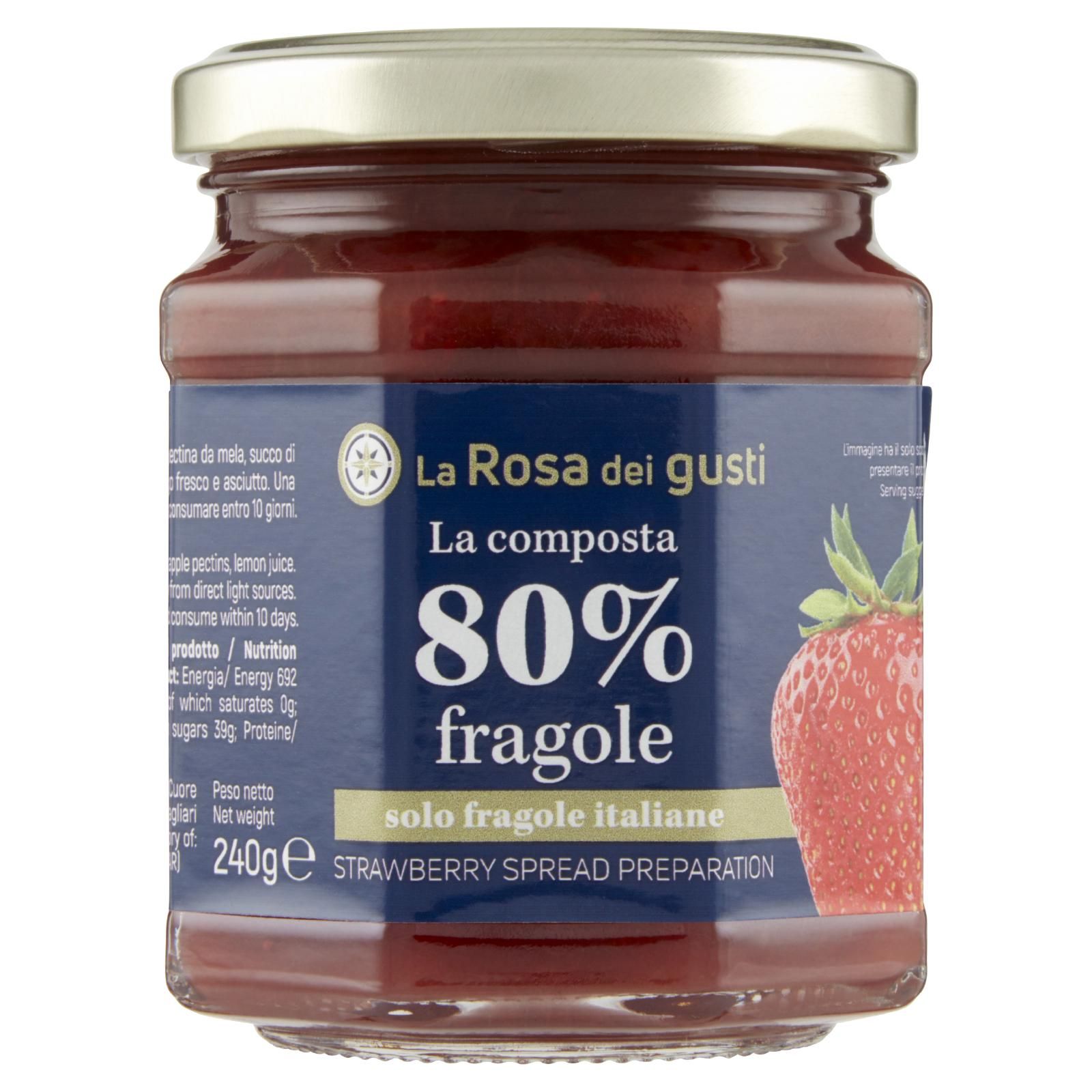 La Rosa dei gusti la composta 80% fragole 240 g