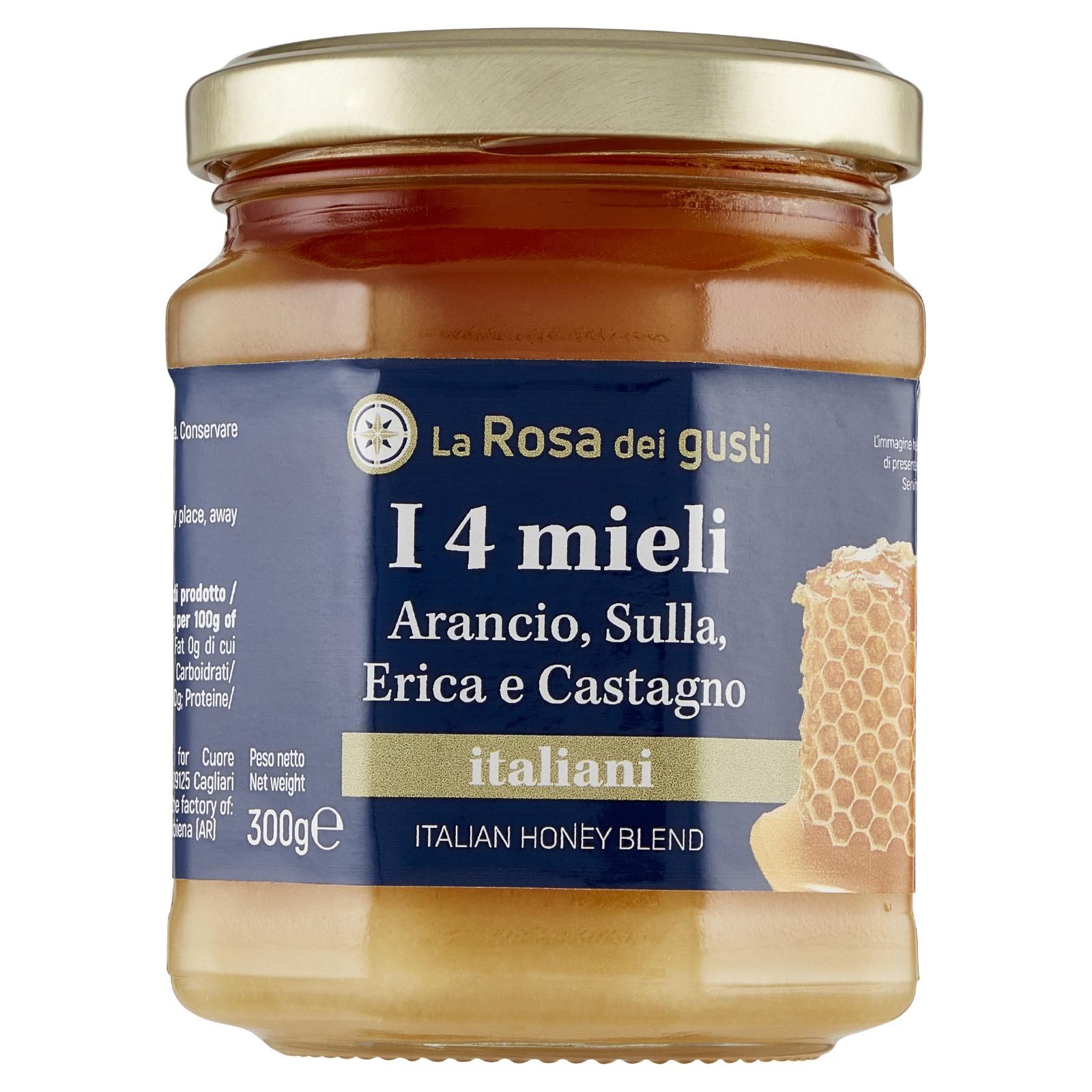 La Rosa dei gusti i 4 mieli Arancio, Sulla, Erica e Castagno 300 g