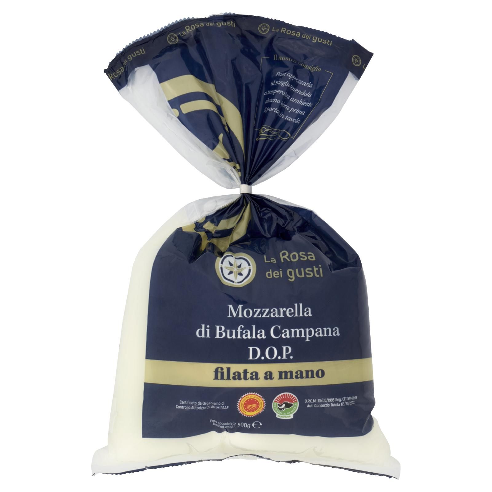 La Rosa dei gusti Mozzarella di Bufala Campana D.O.P. filata a mano 500 g