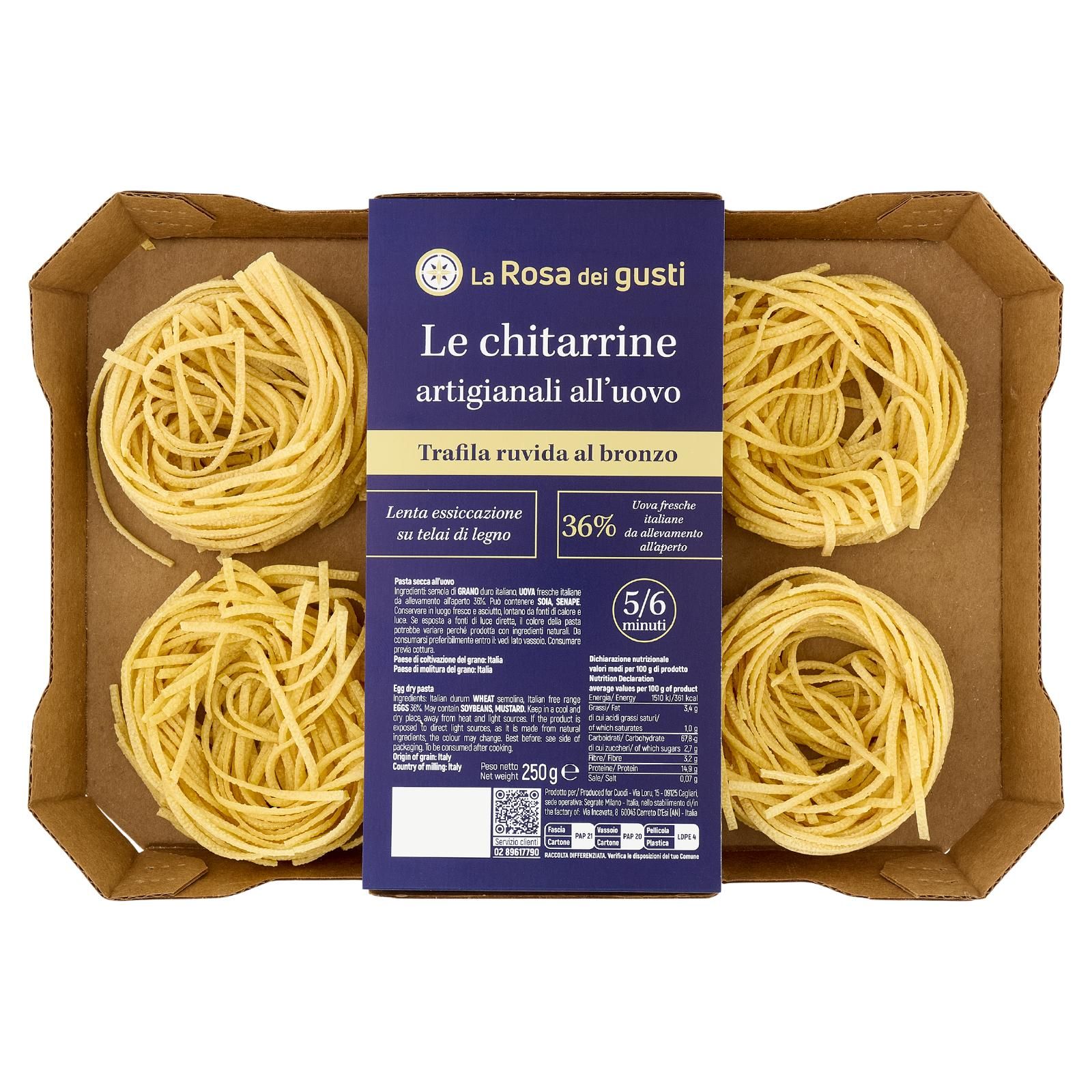 La Rosa dei gusti Le chitarrine artigianali all'uovo 250 g