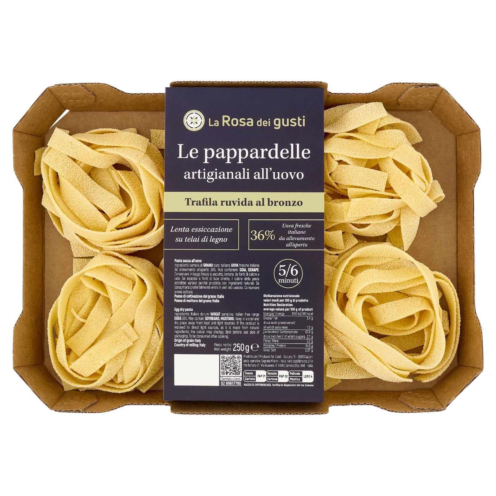 La Rosa dei gusti Le pappardelle artigianali all'uovo 250 g