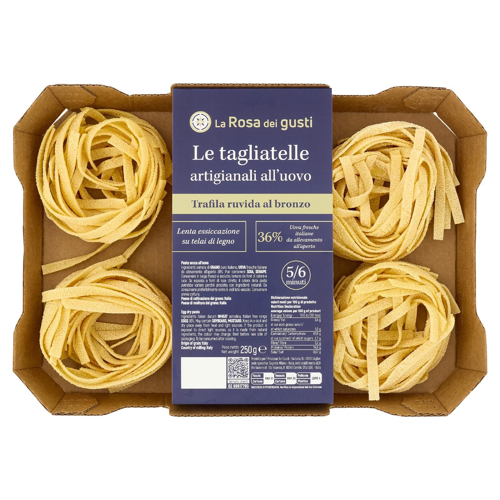 La Rosa dei gusti Le tagliatelle artigianali all'uovo 250 g
