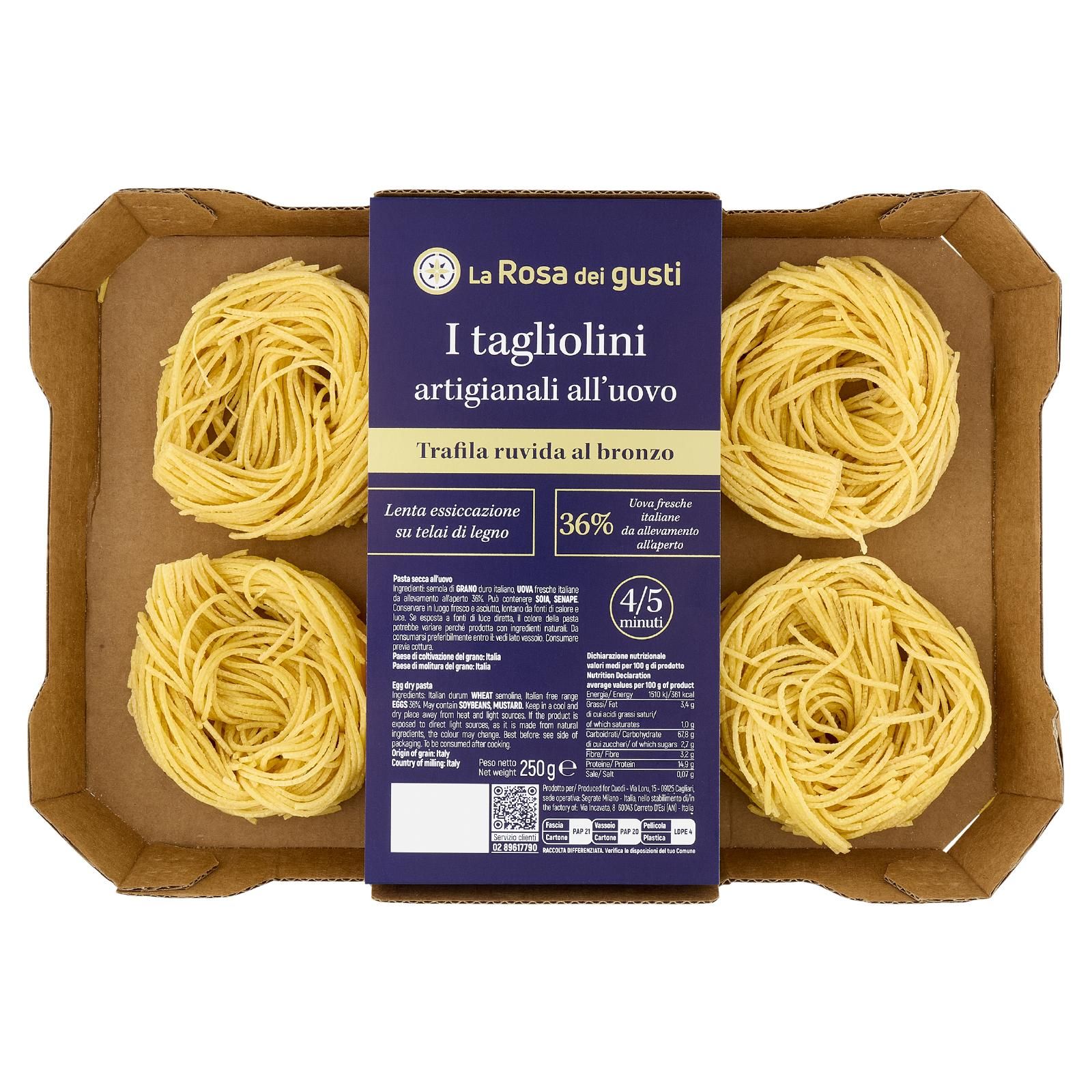 La Rosa dei gusti I tagliolini artigianali all'uovo 250 g