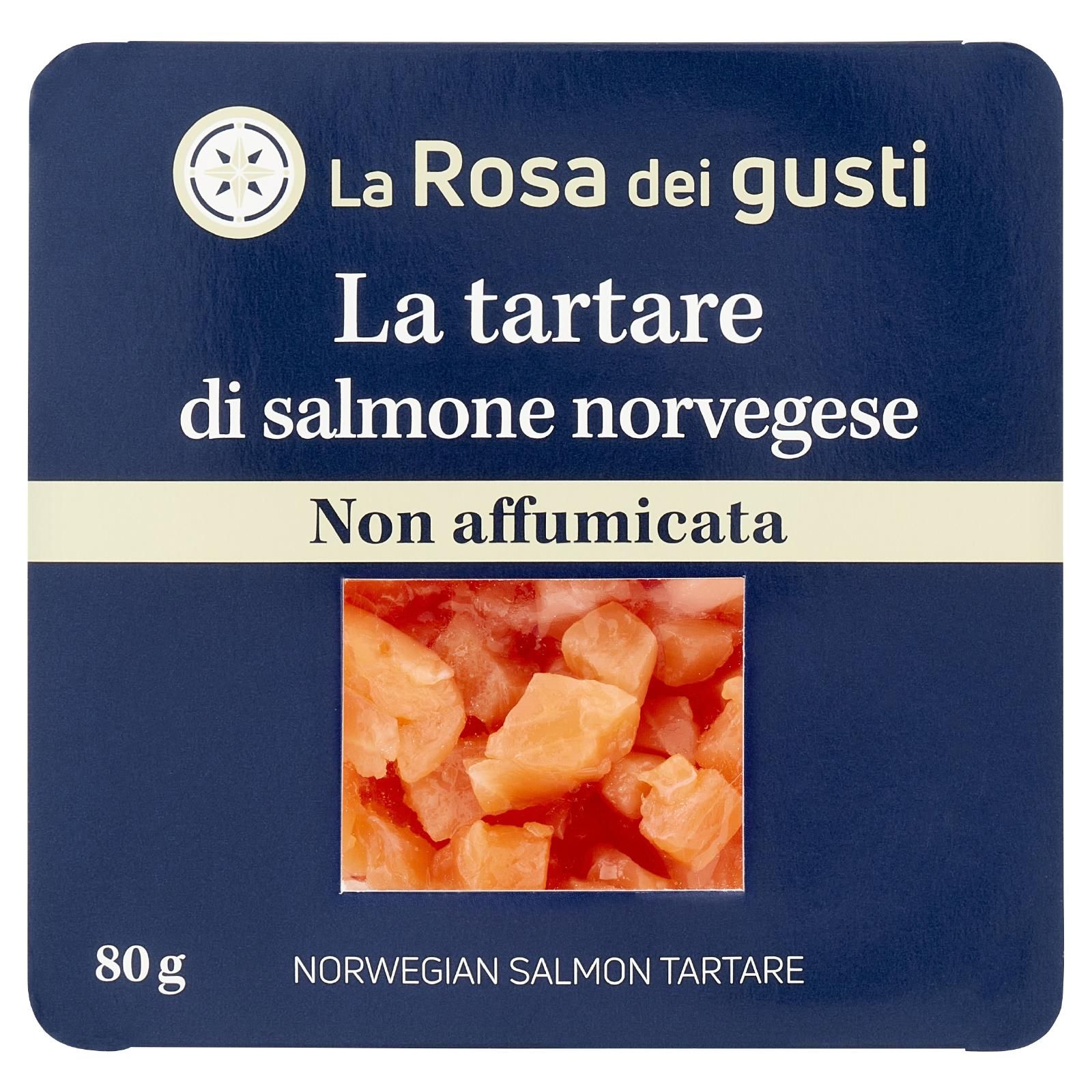 La Rosa dei gusti la tartare di salmone norvegese Non affumicata 80 g
