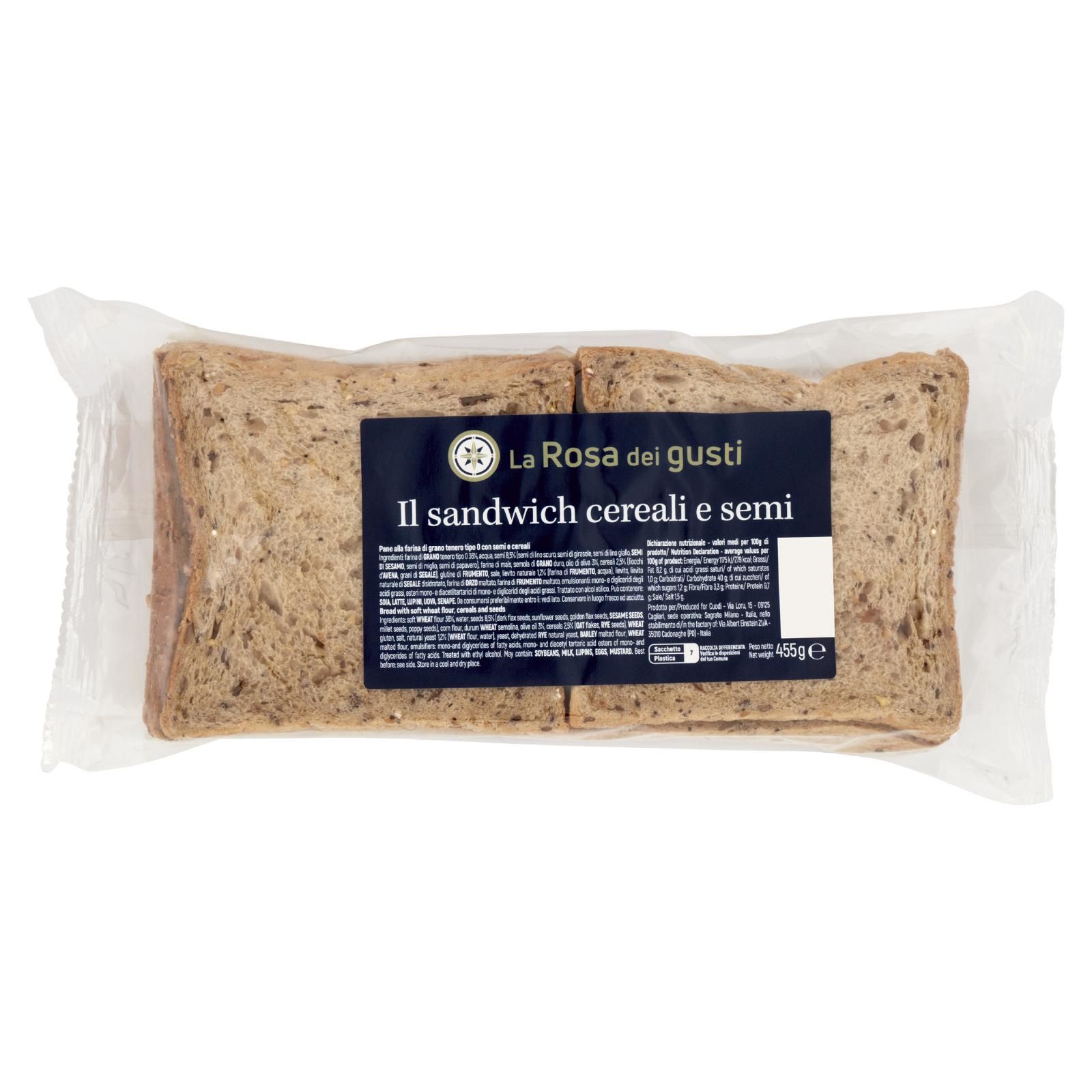 La Rosa dei gusti il sandwich cereali e semi 455 g