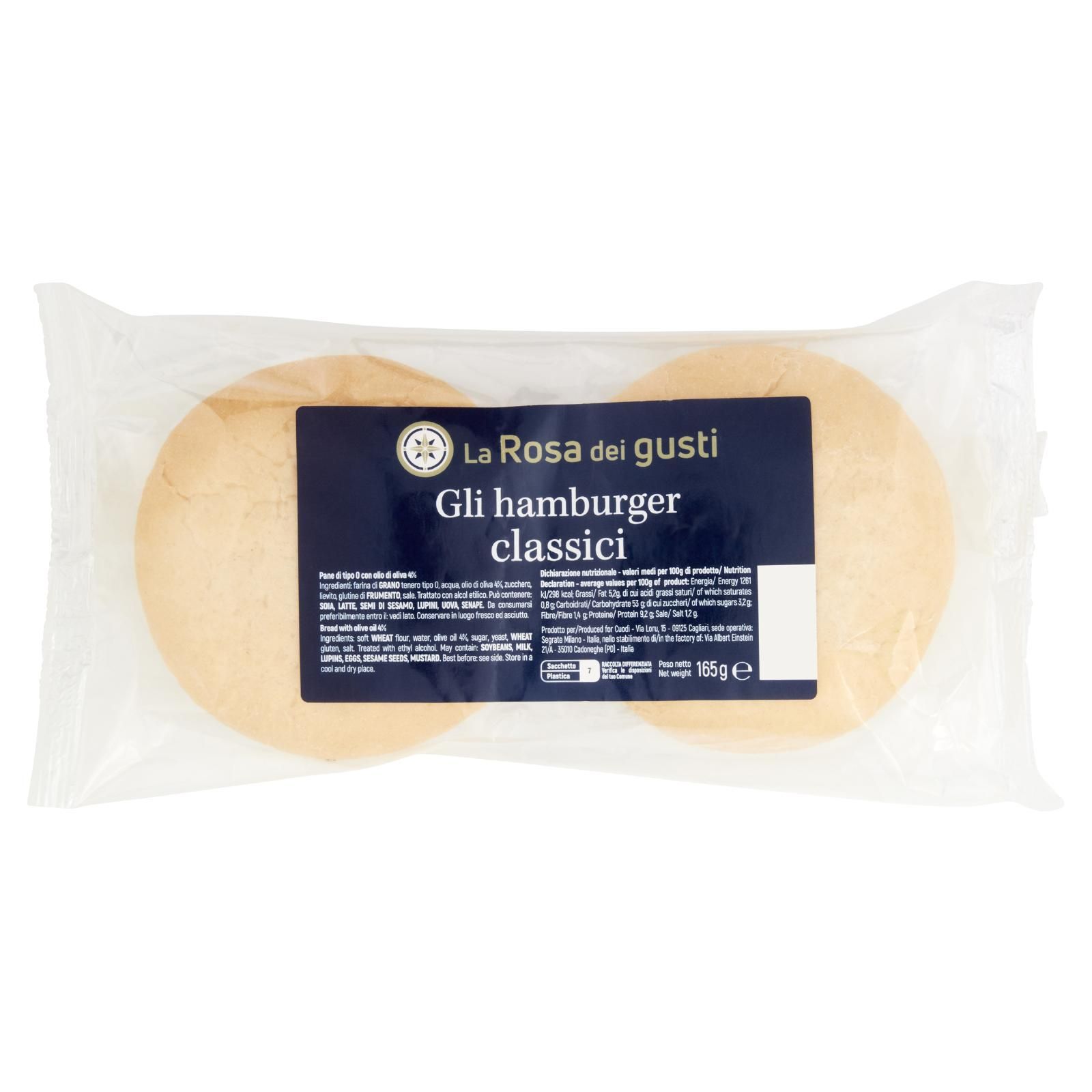 La Rosa dei gusti gli hamburger classici 165 g