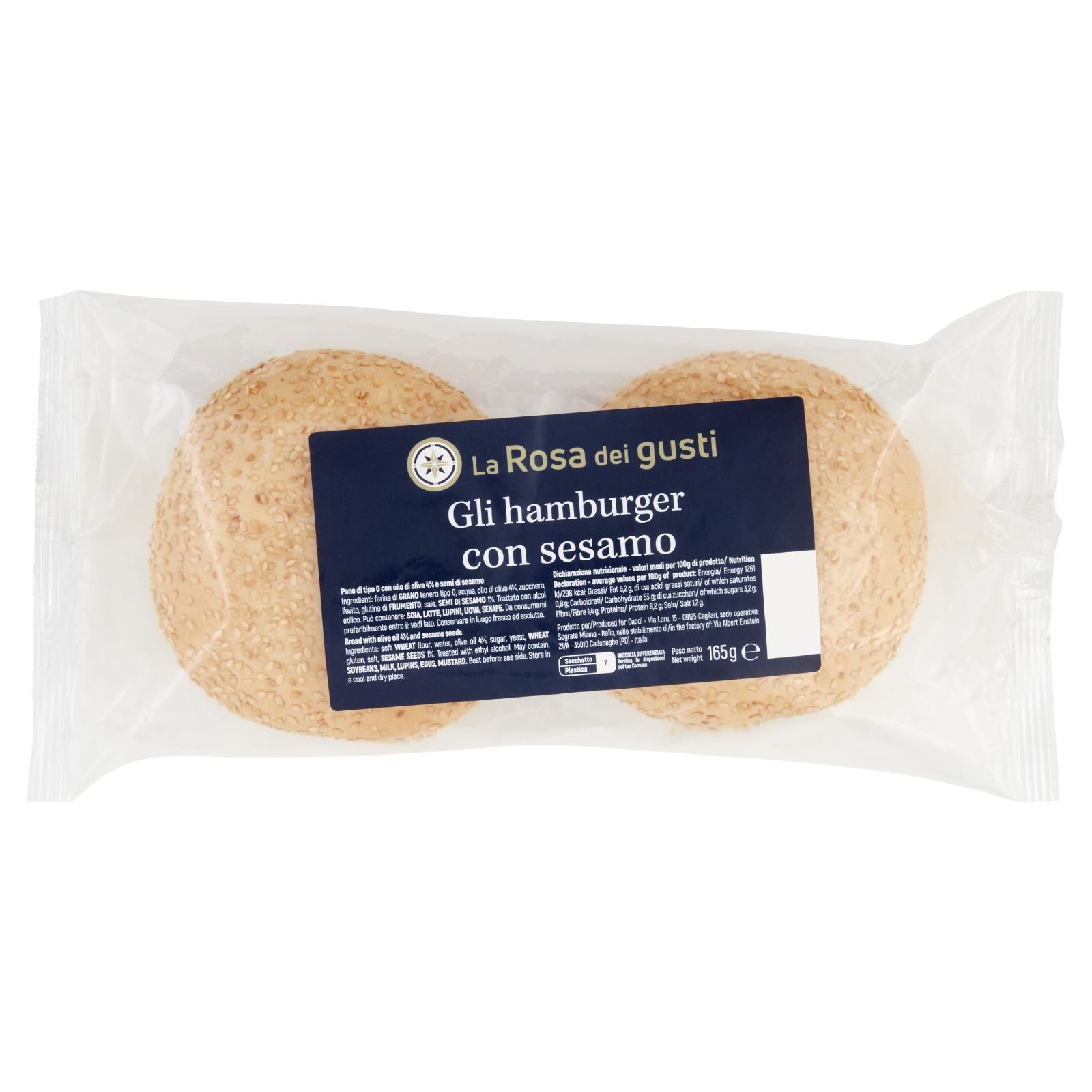 La Rosa dei gusti gli hamburger con sesamo 165 g