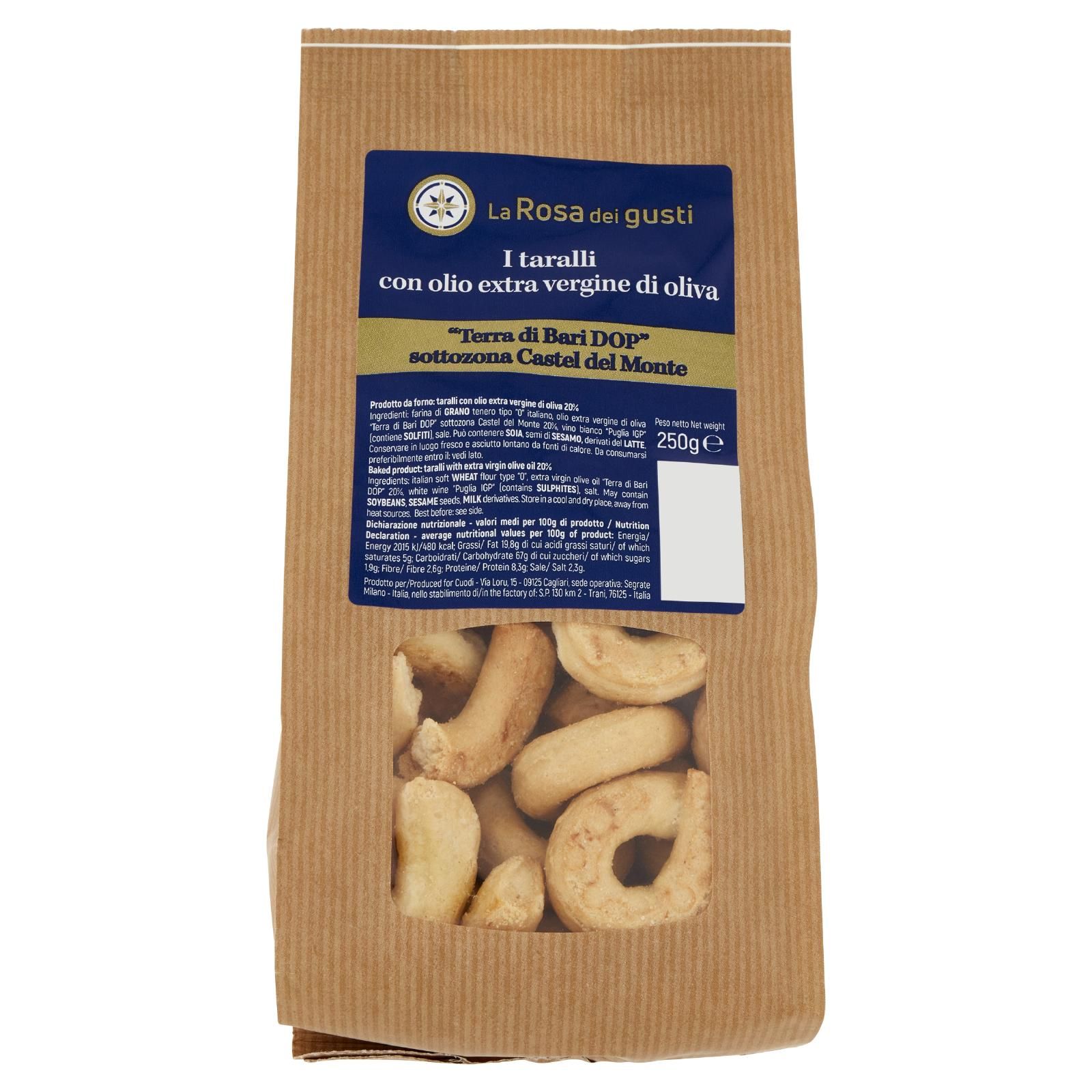 La Rosa dei gusti i taralli con olio extra vergine di oliva 250 g